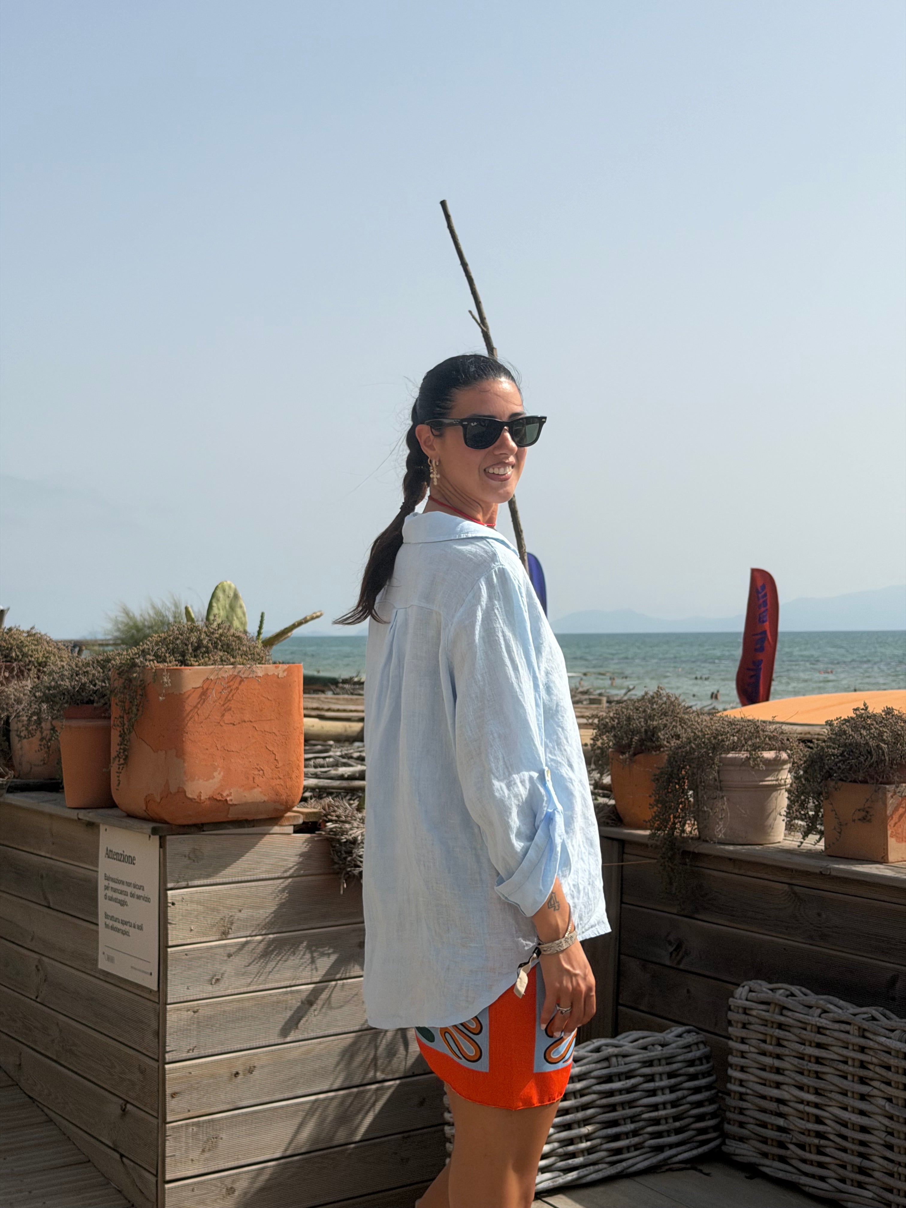 Maxi Camicia Pure Line Azzurra