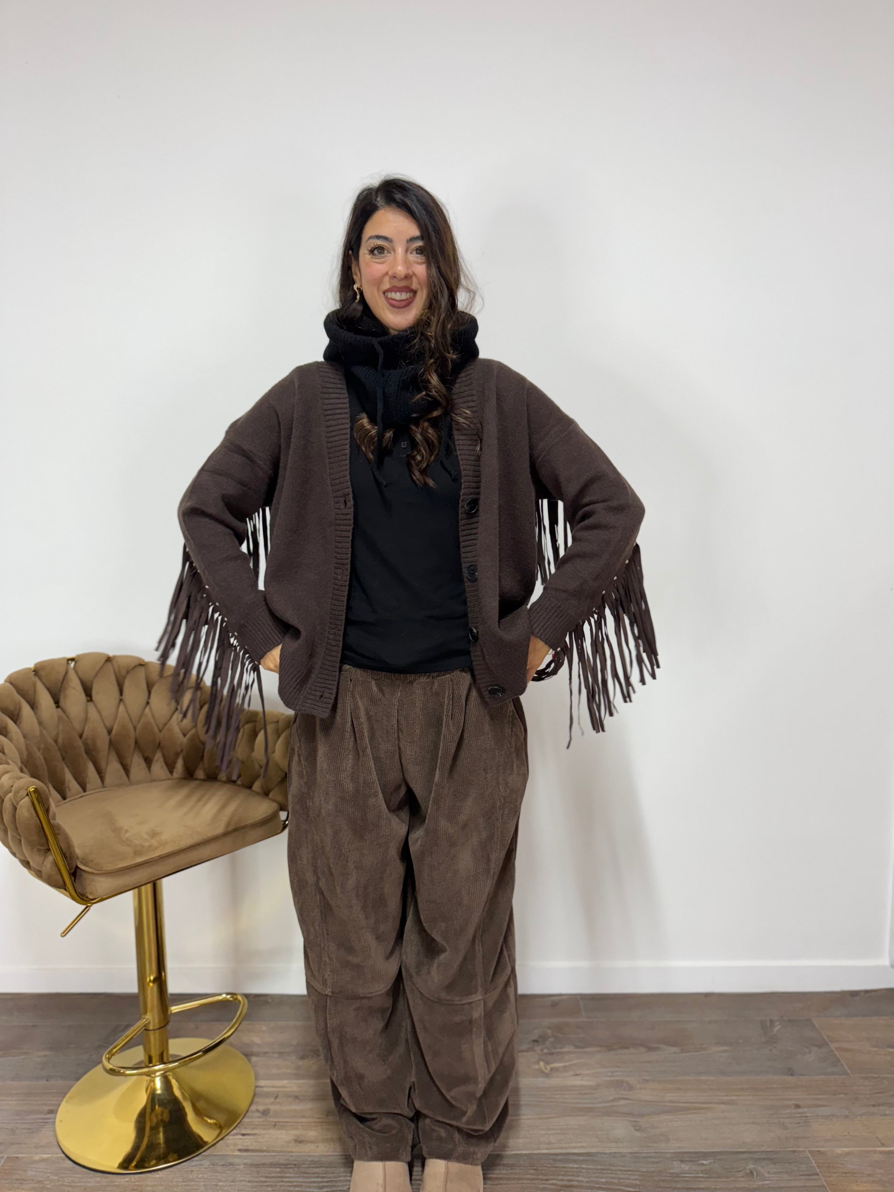 Pantalone Velluto Coffee JUST WEST