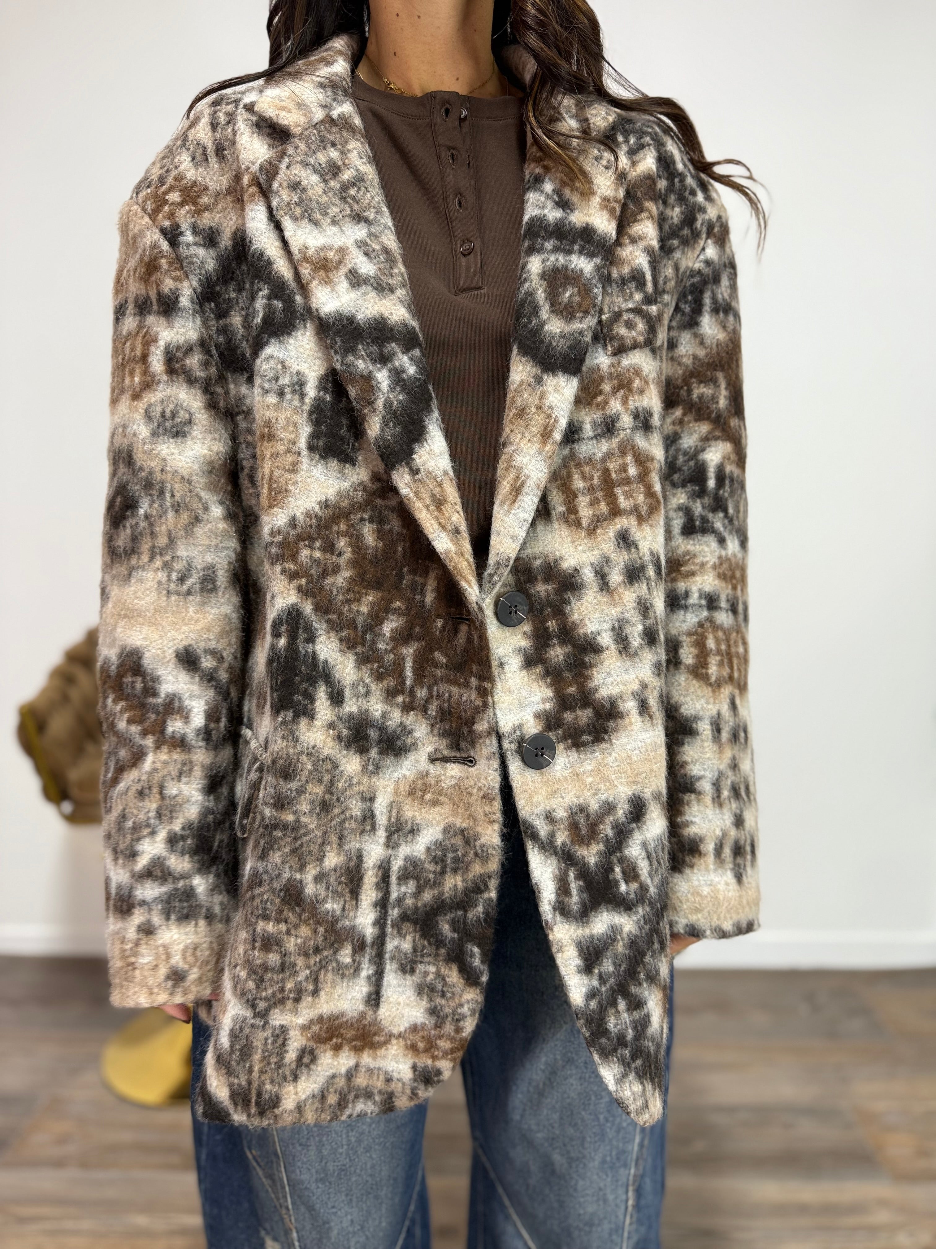 Blazer Wool Abstracted LUMINA Fango