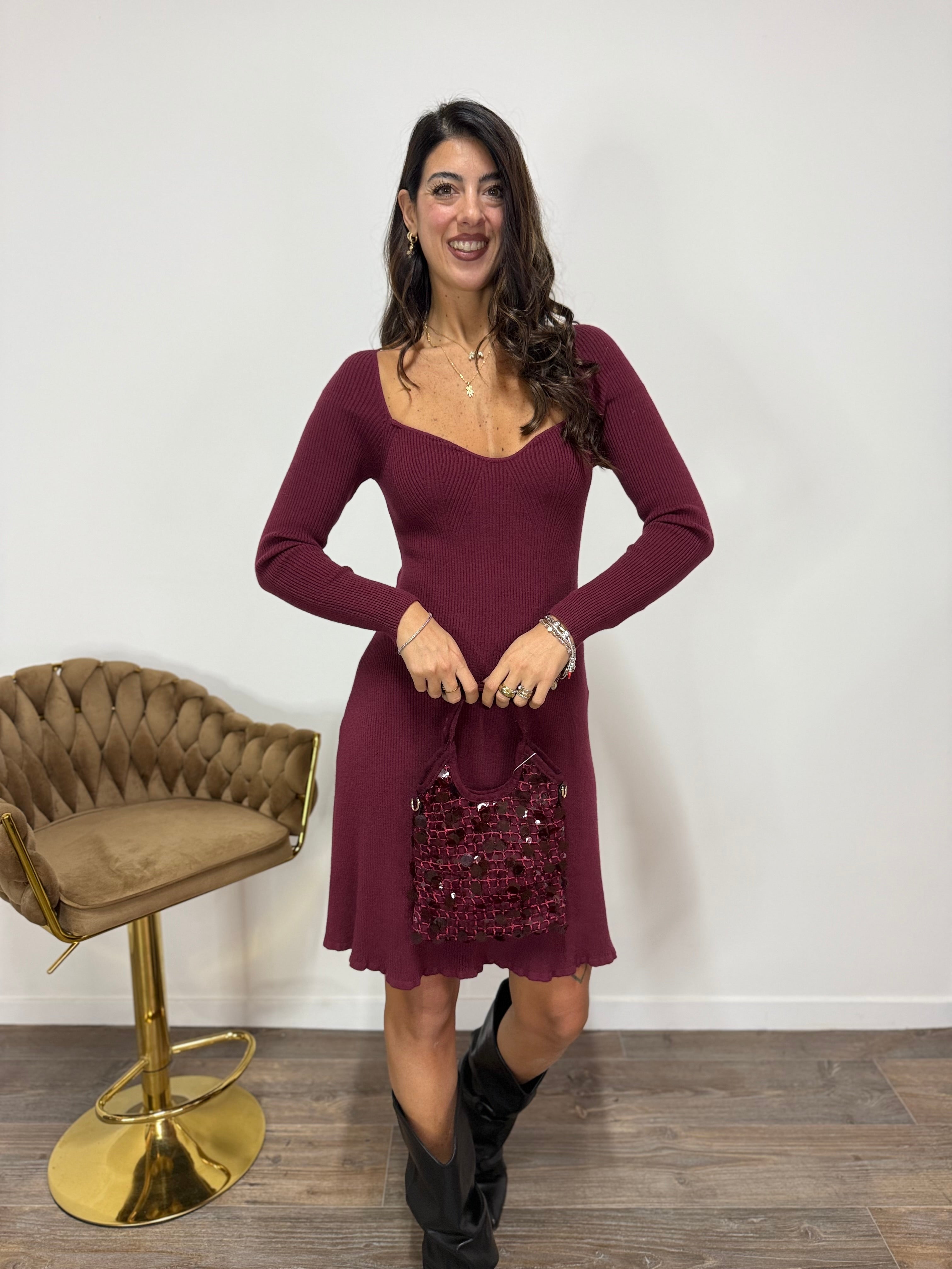 Abito Emily Bordeaux