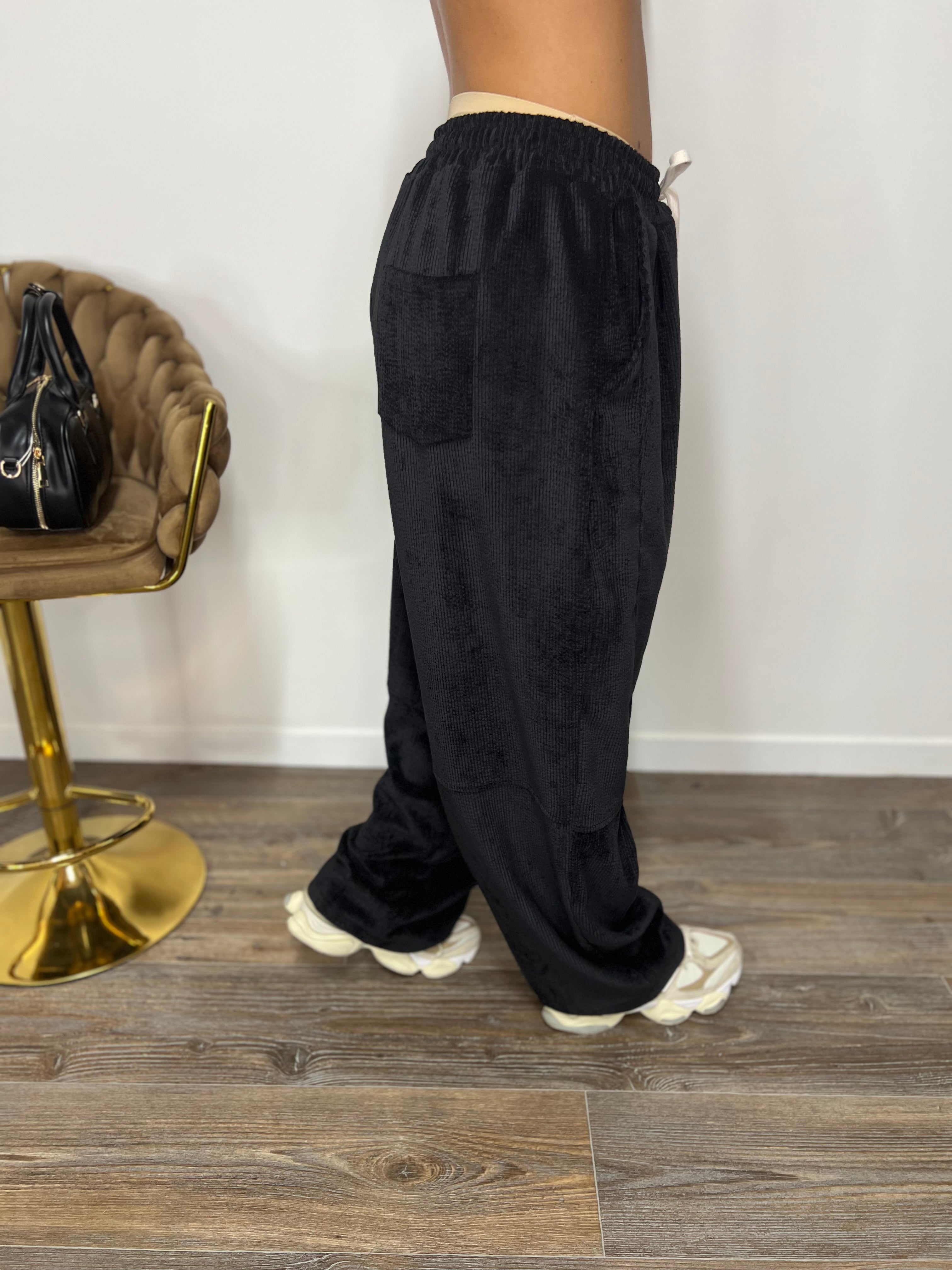 Pantalone Velluto Black JUST WEST