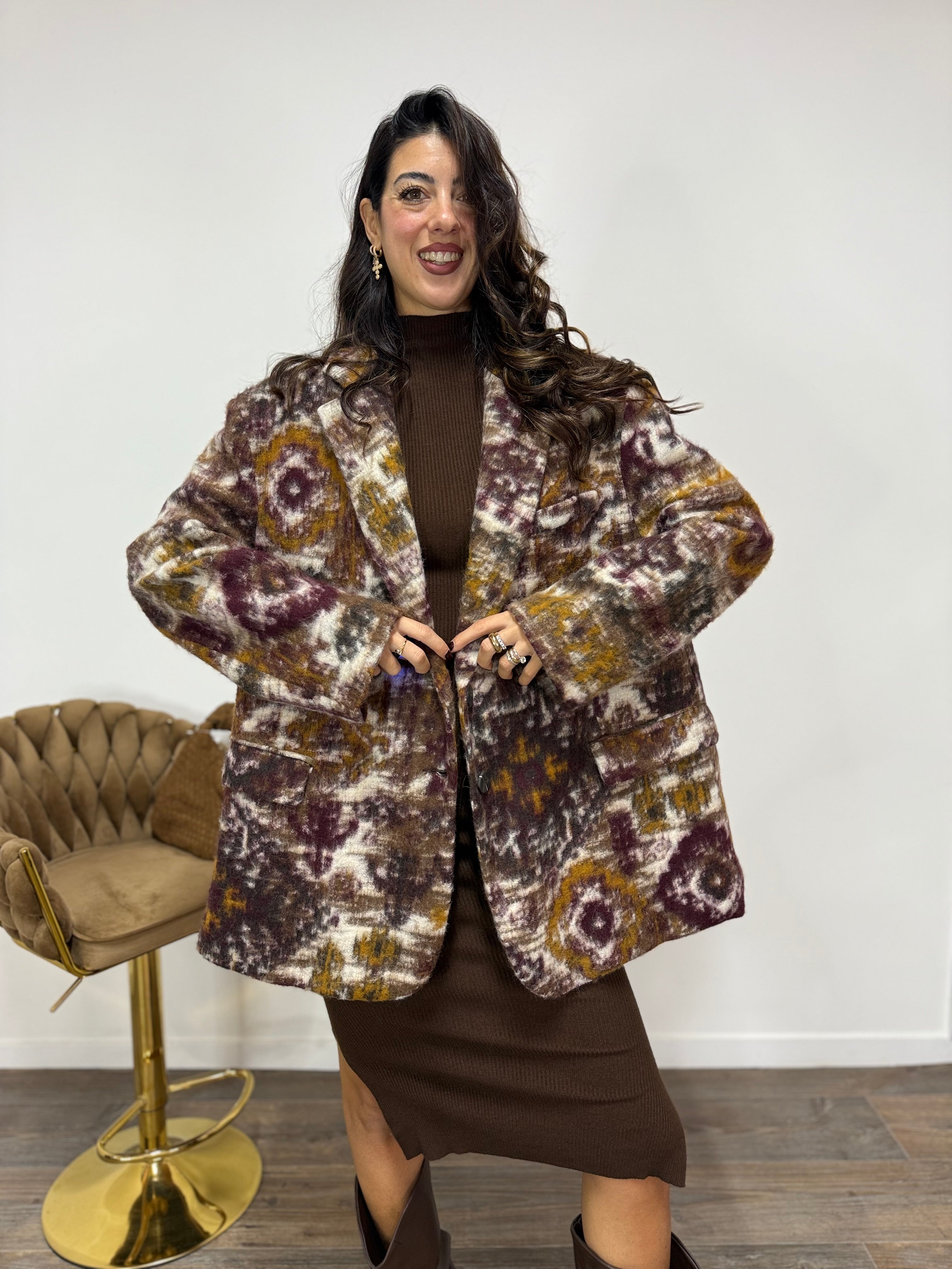 Blazer Wool Abstracted LUMINA Bordeaux