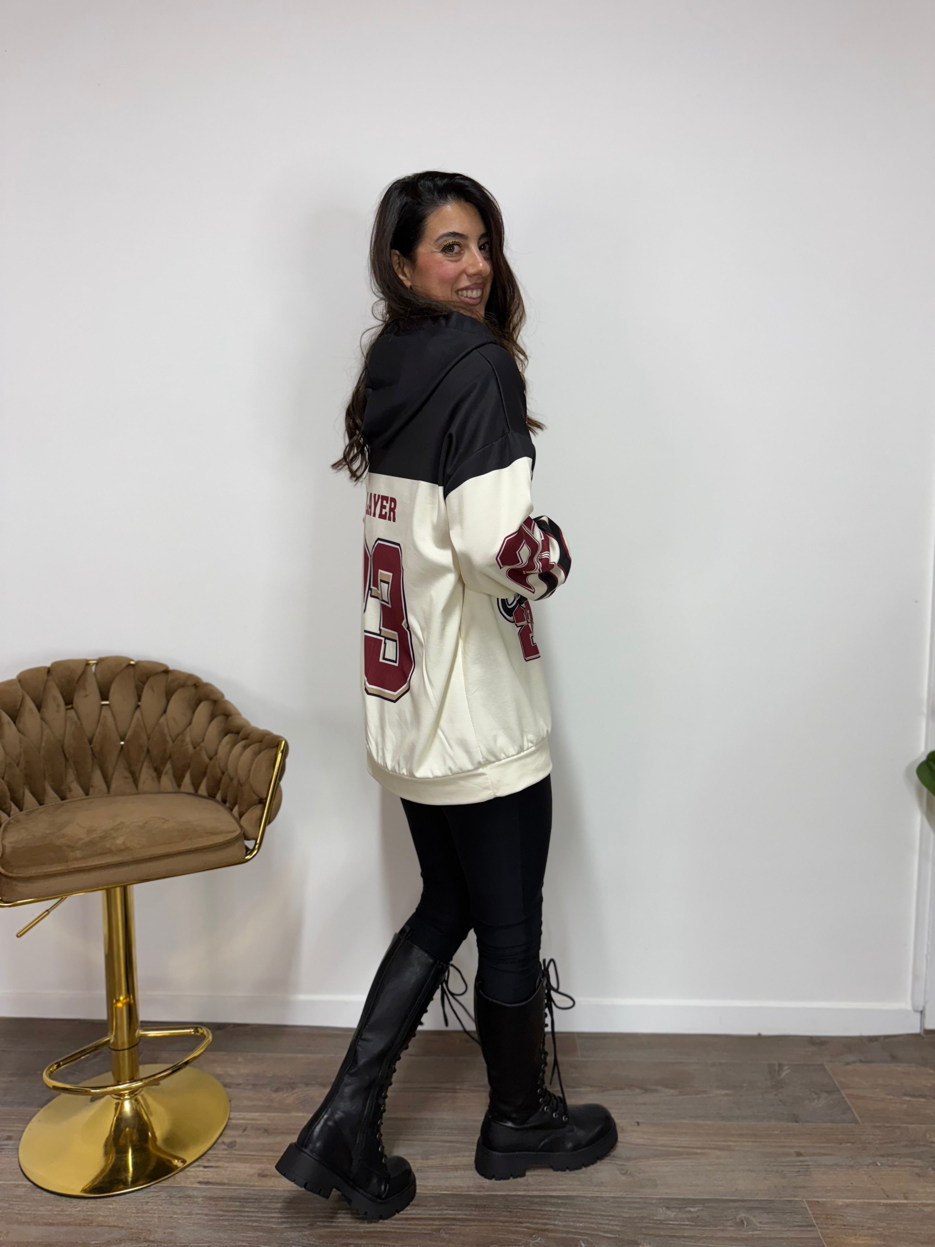 Felpa Cappuccio California Nera