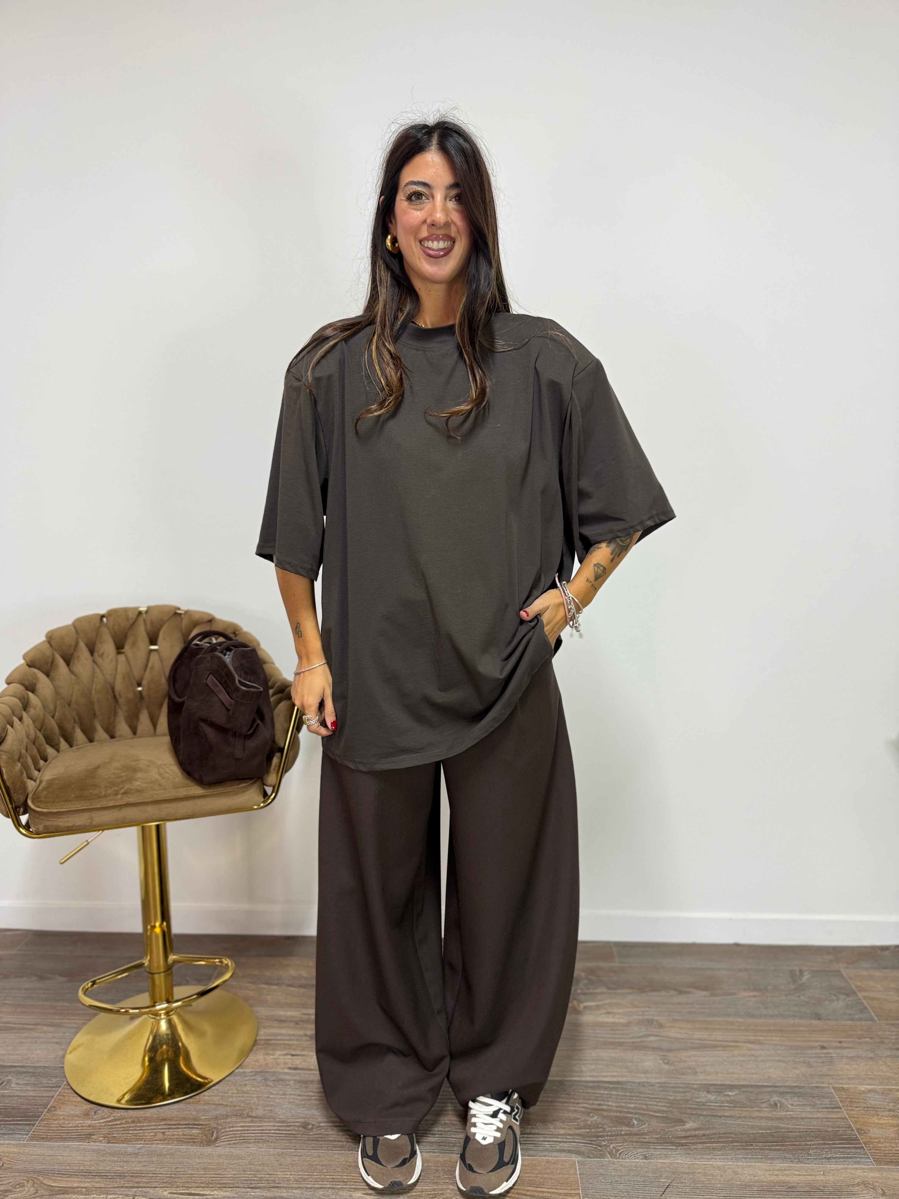 Maxi T-Shirt New York Brown