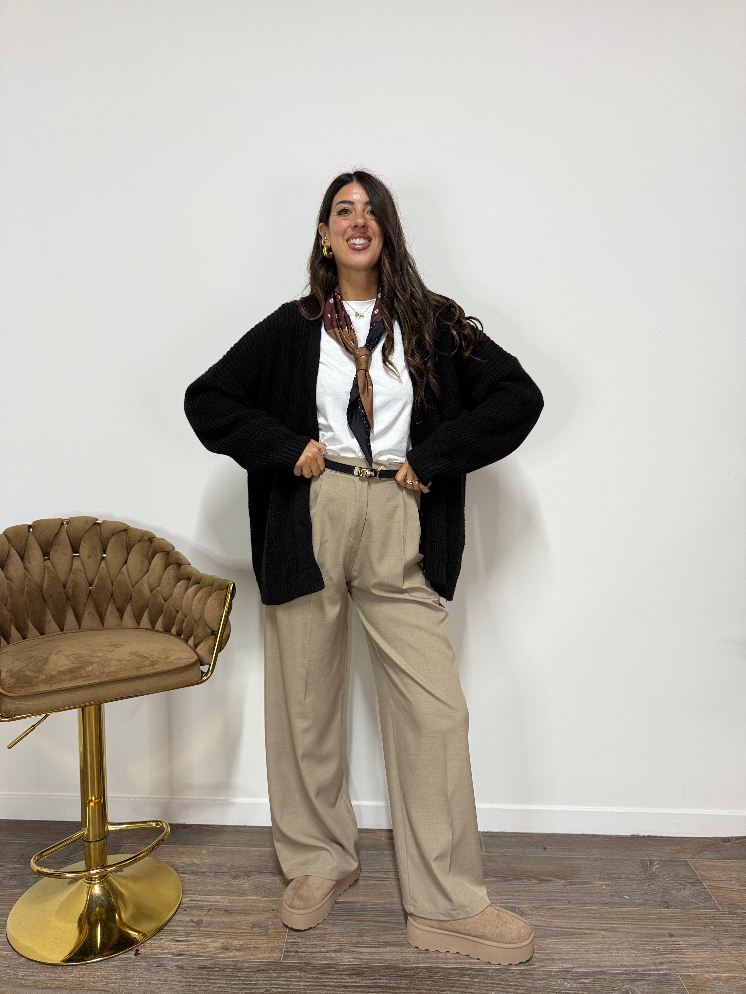 Cardigan Foulard LUMINA Nero