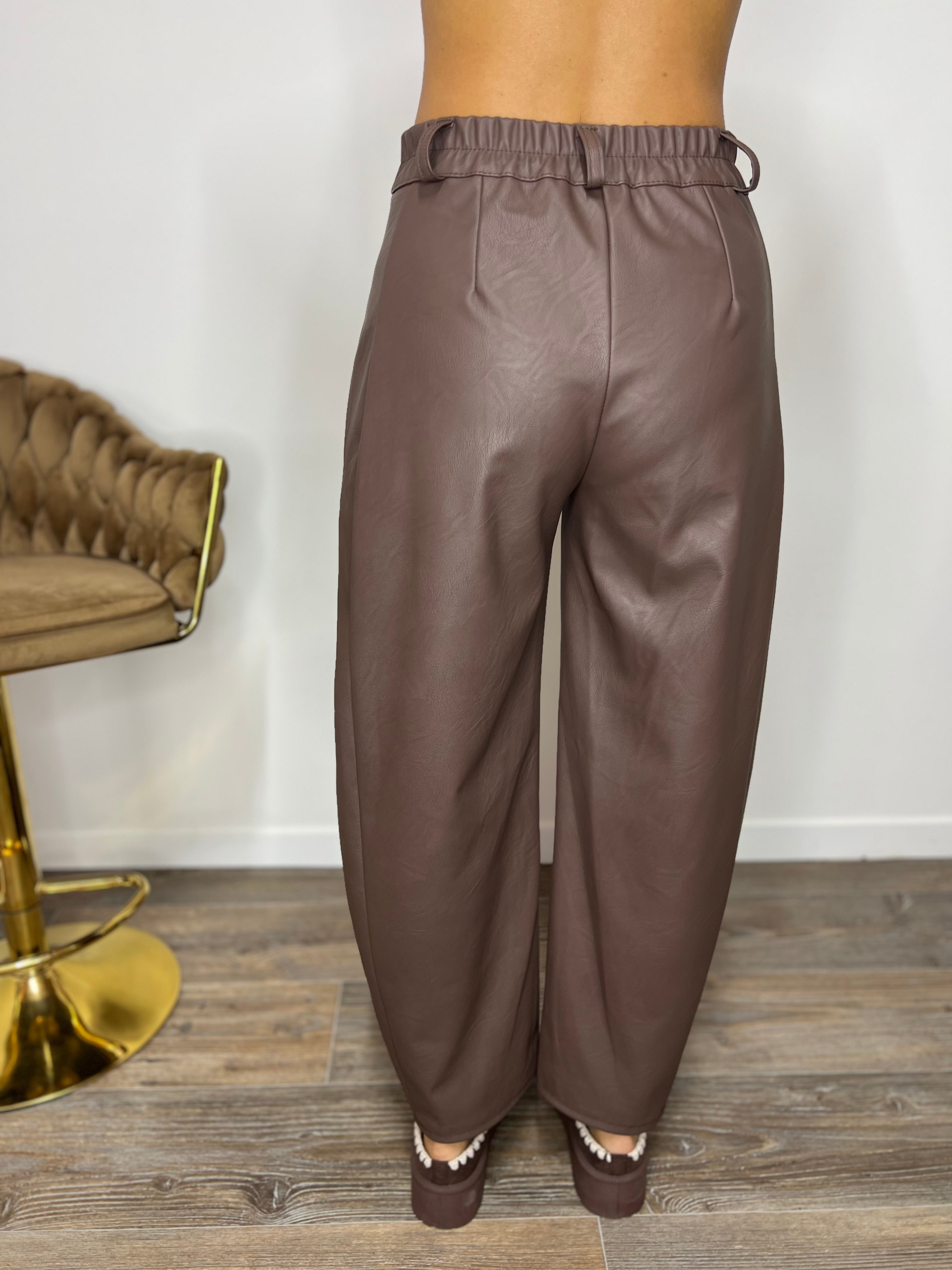 Pantalone Leather Marrone