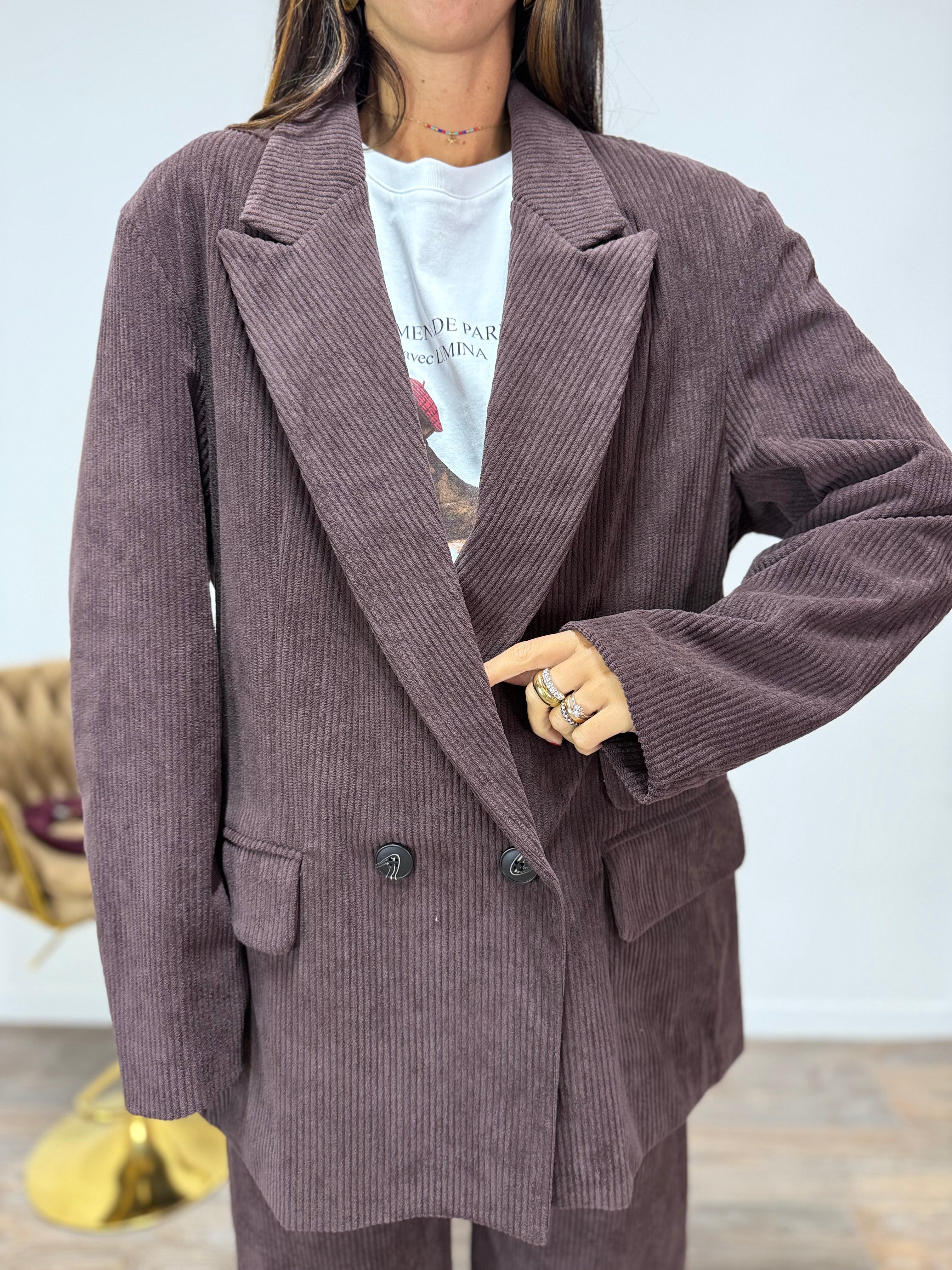 Blazer Velvet LUMINA Marrone