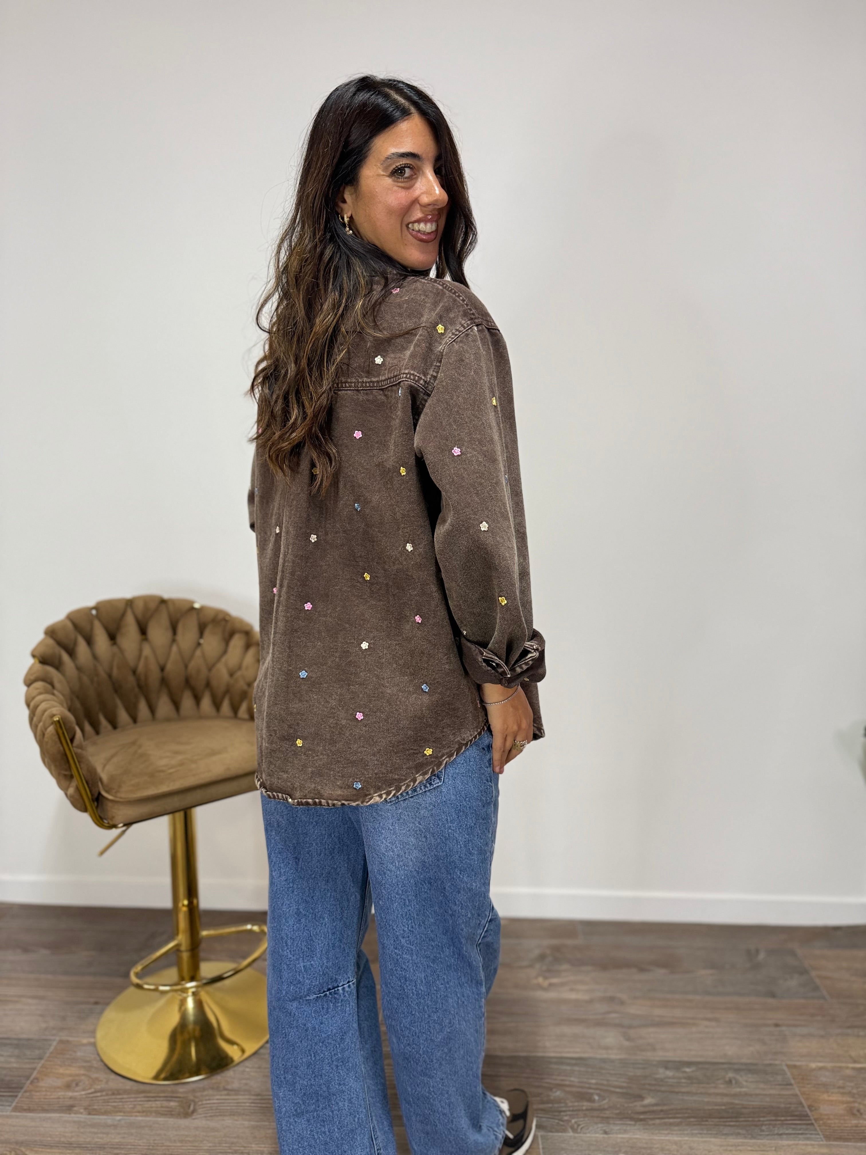 Camicia Flower Brown