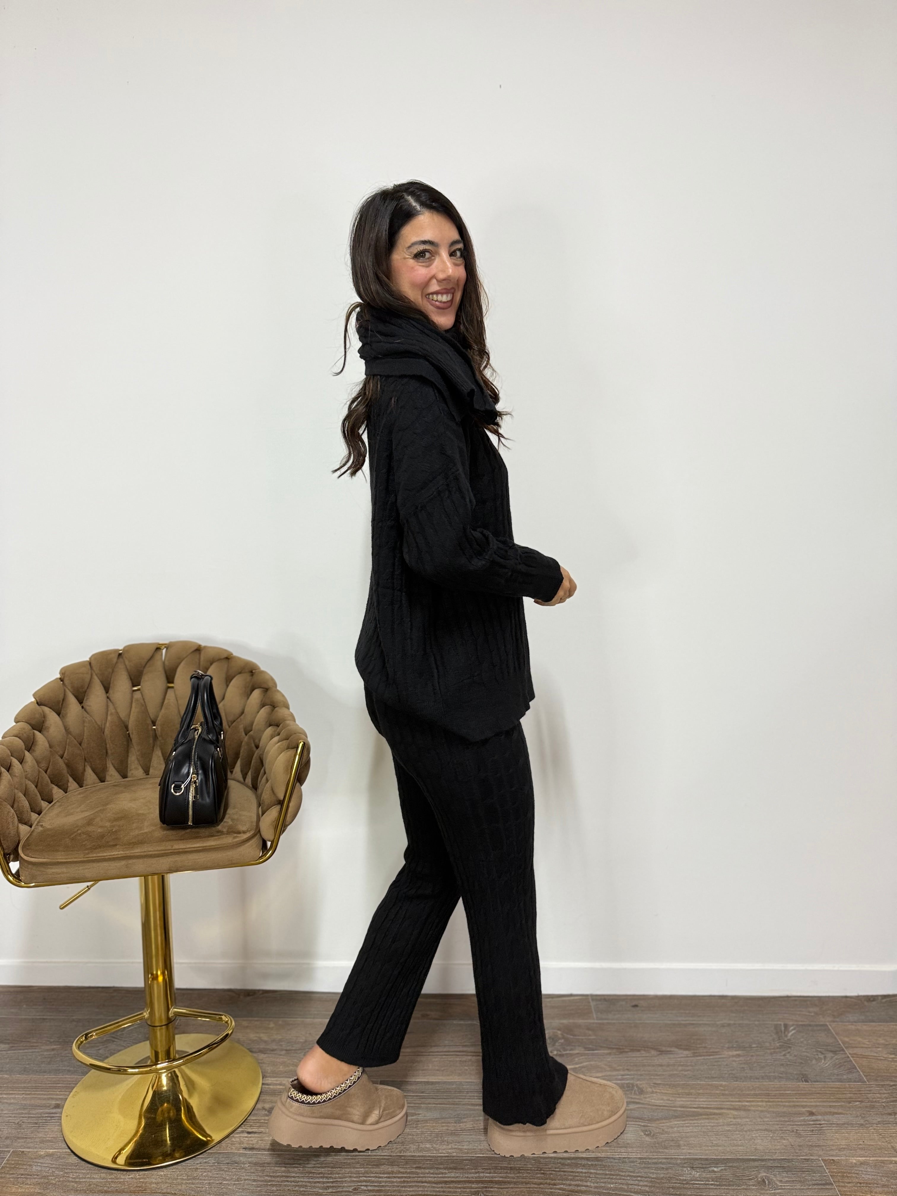 Coordinato Treccia Nero