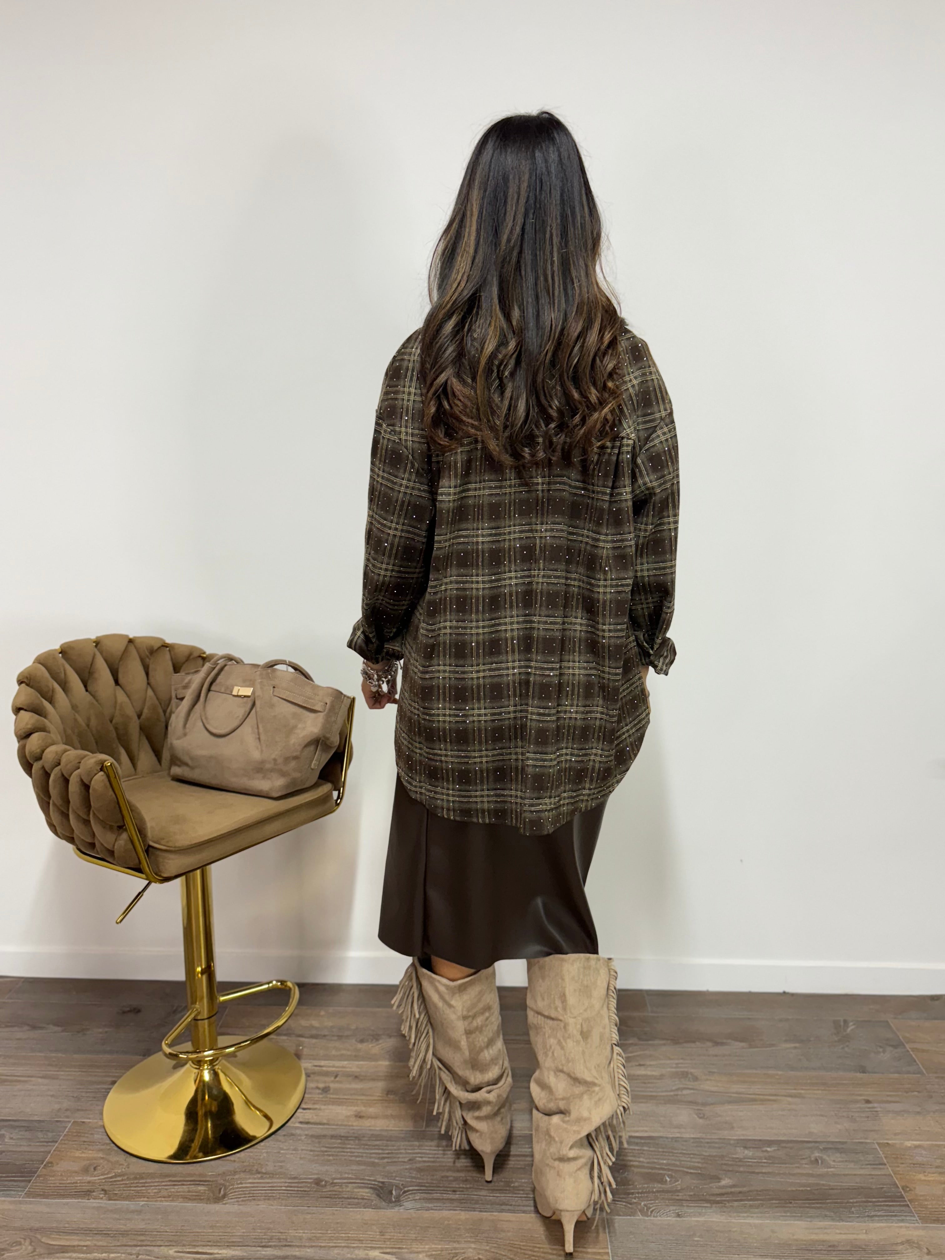 Camicia Tempesta Stellata Brown