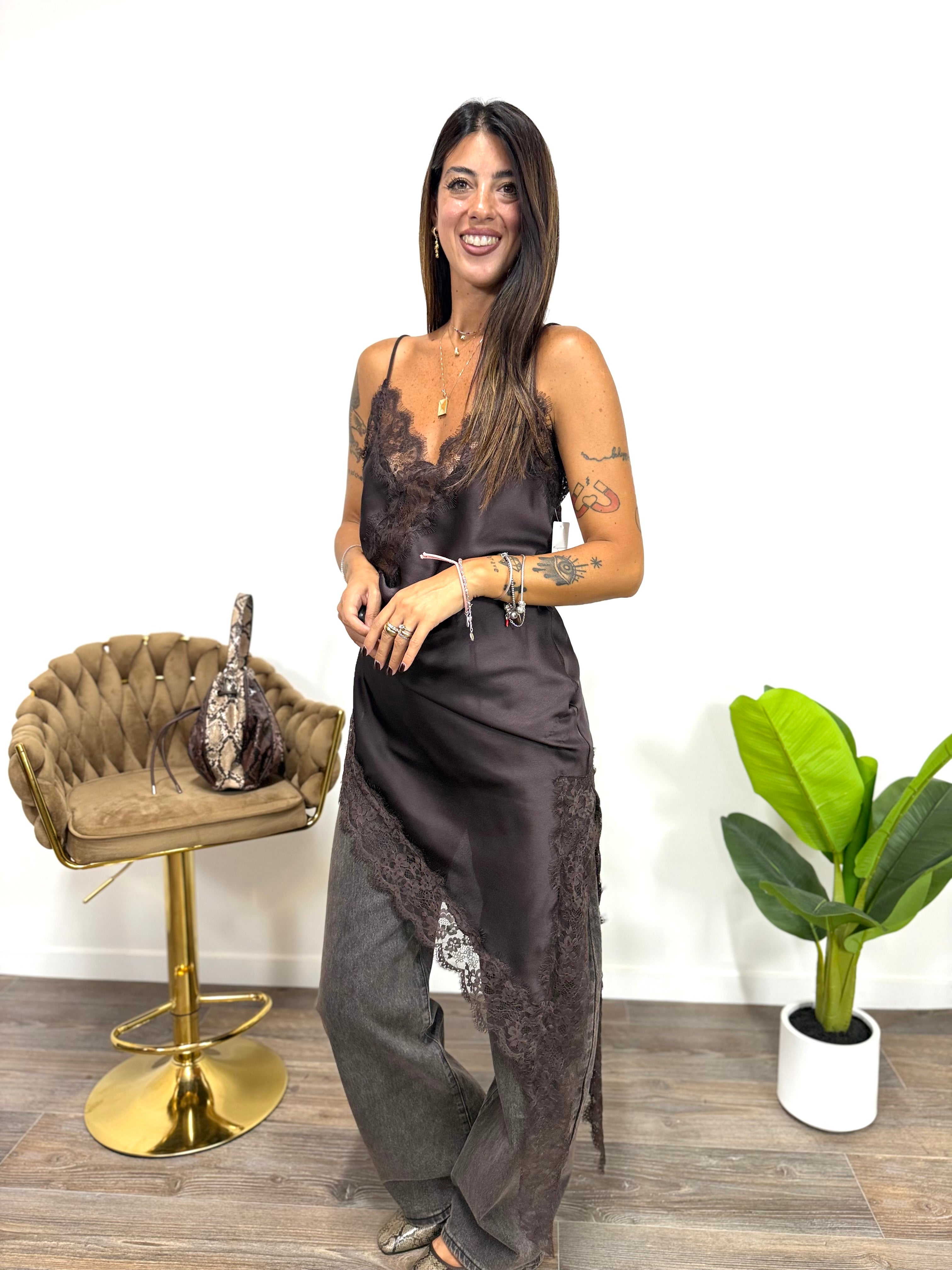 Abito Lingerie Marrone