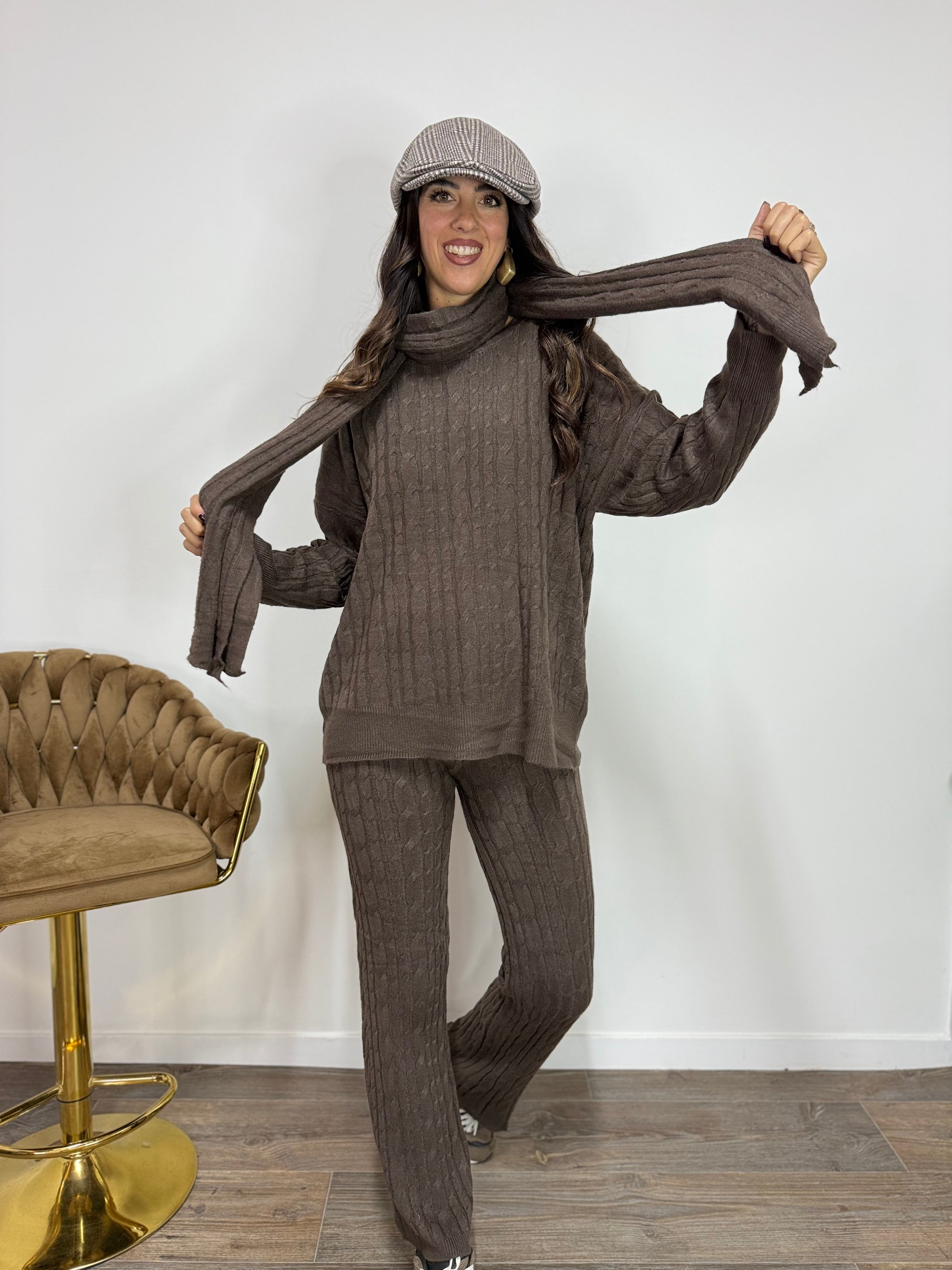 Coordinato Treccia Marrone