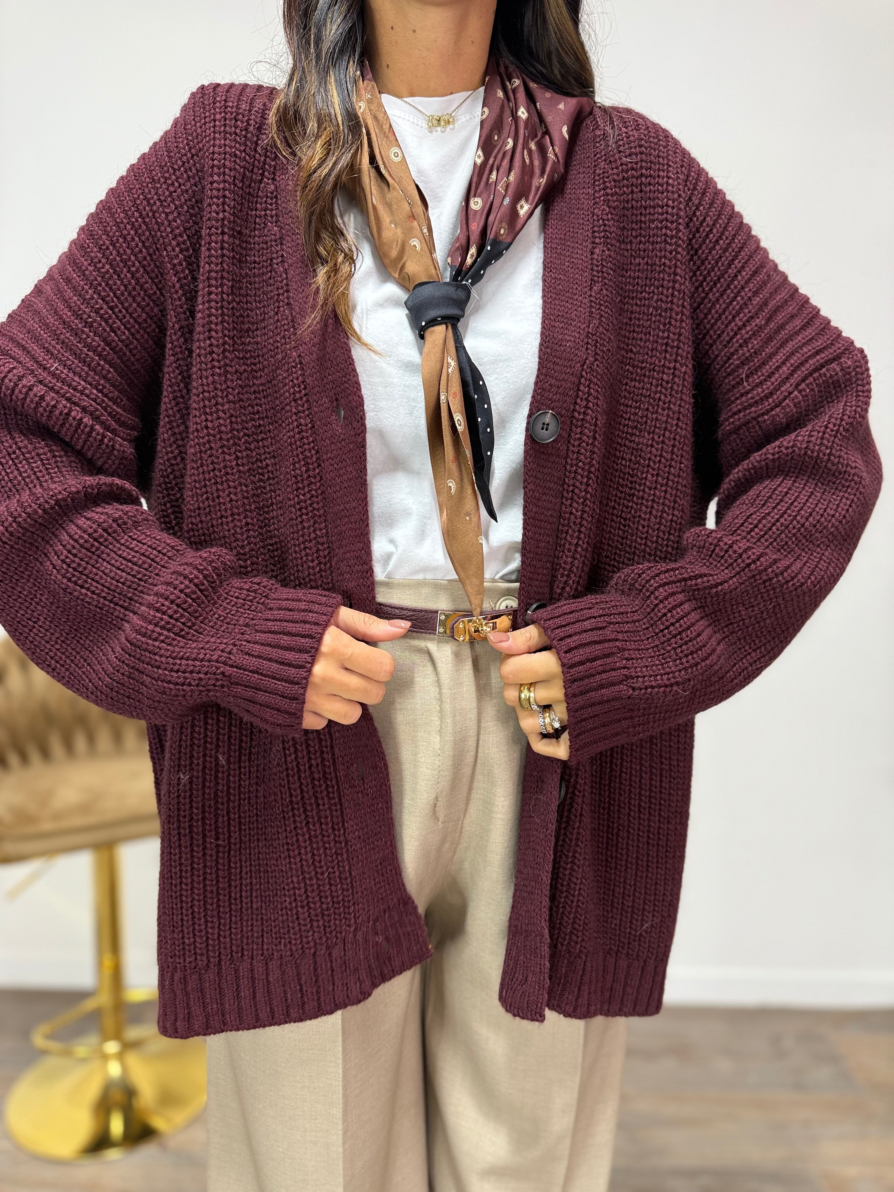 Cardigan Foulard LUMINA Prugna