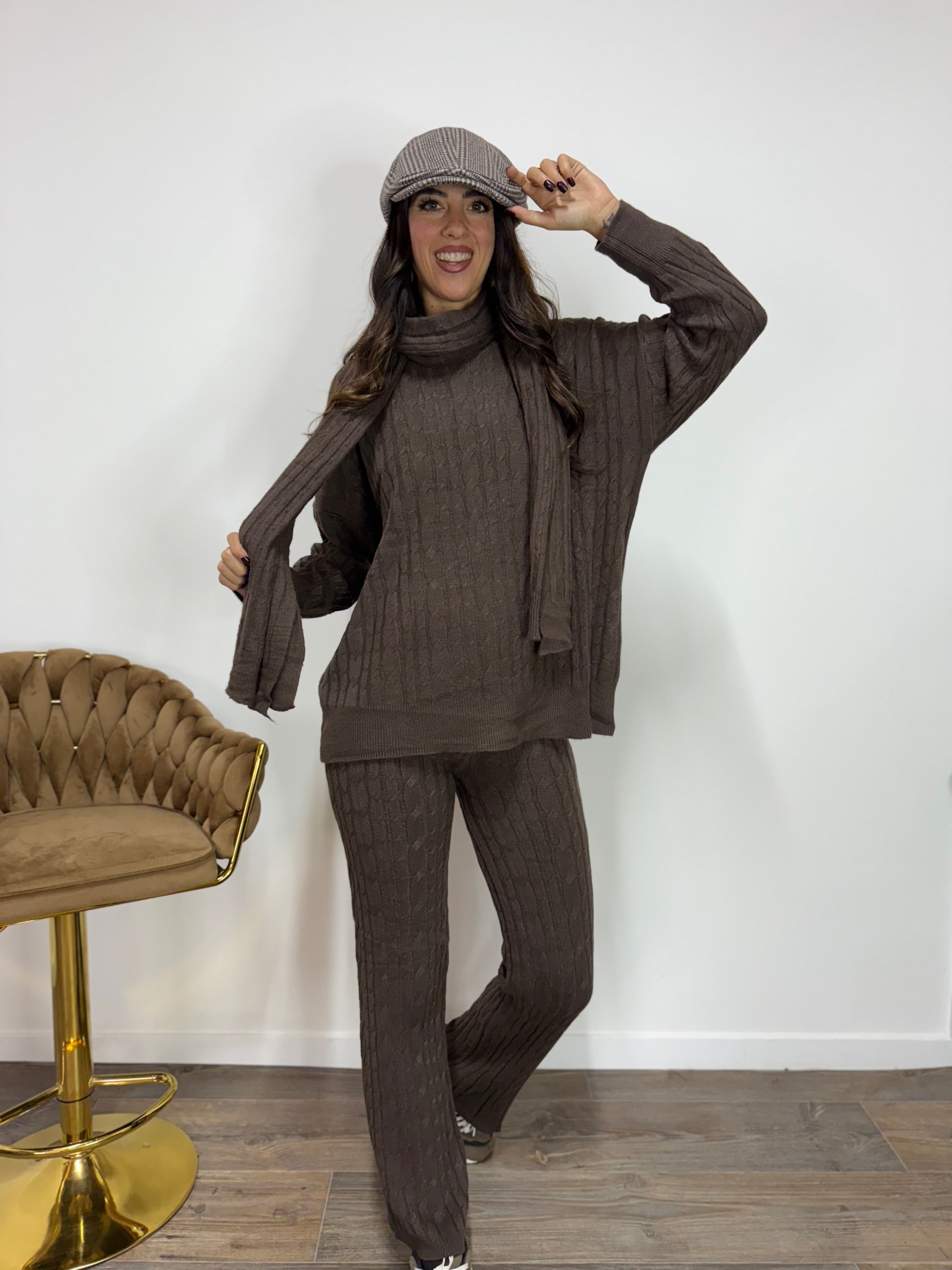 Coordinato Treccia Marrone