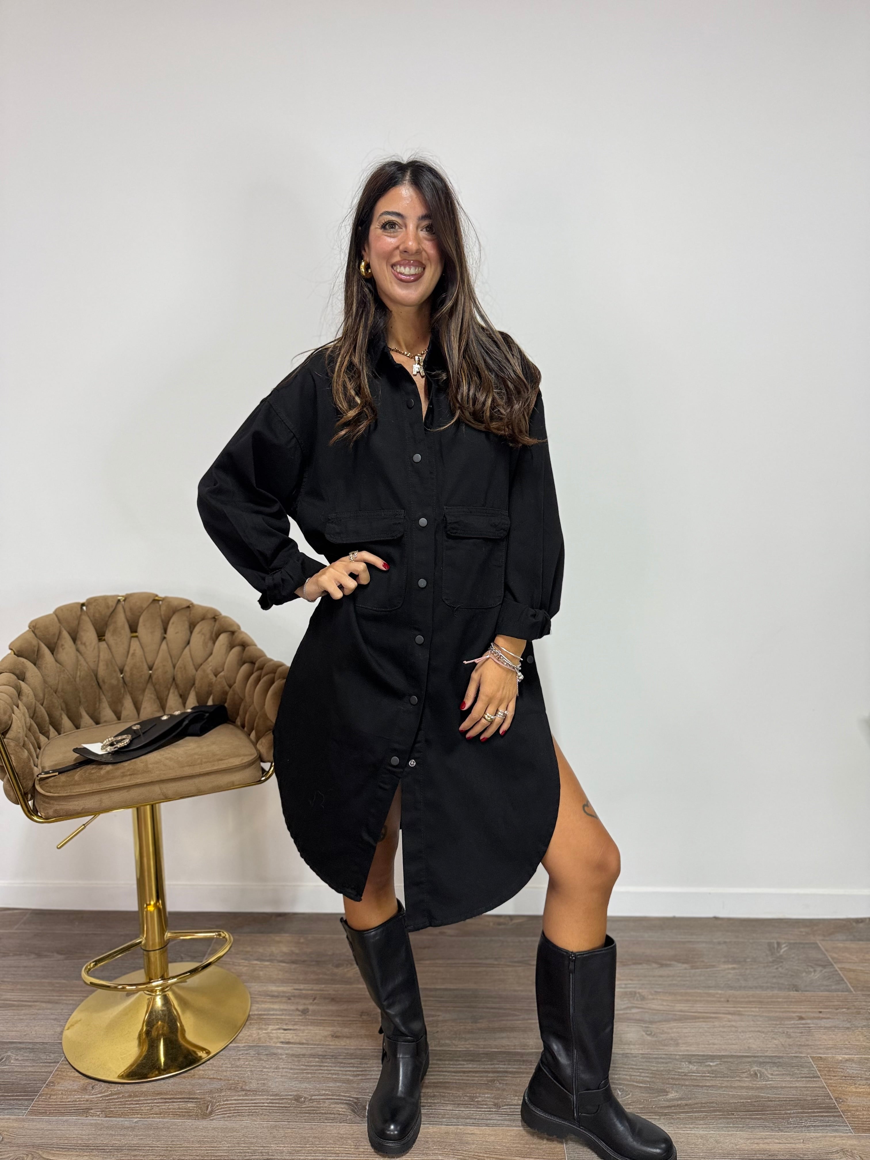 Abito Maxi Denim Black