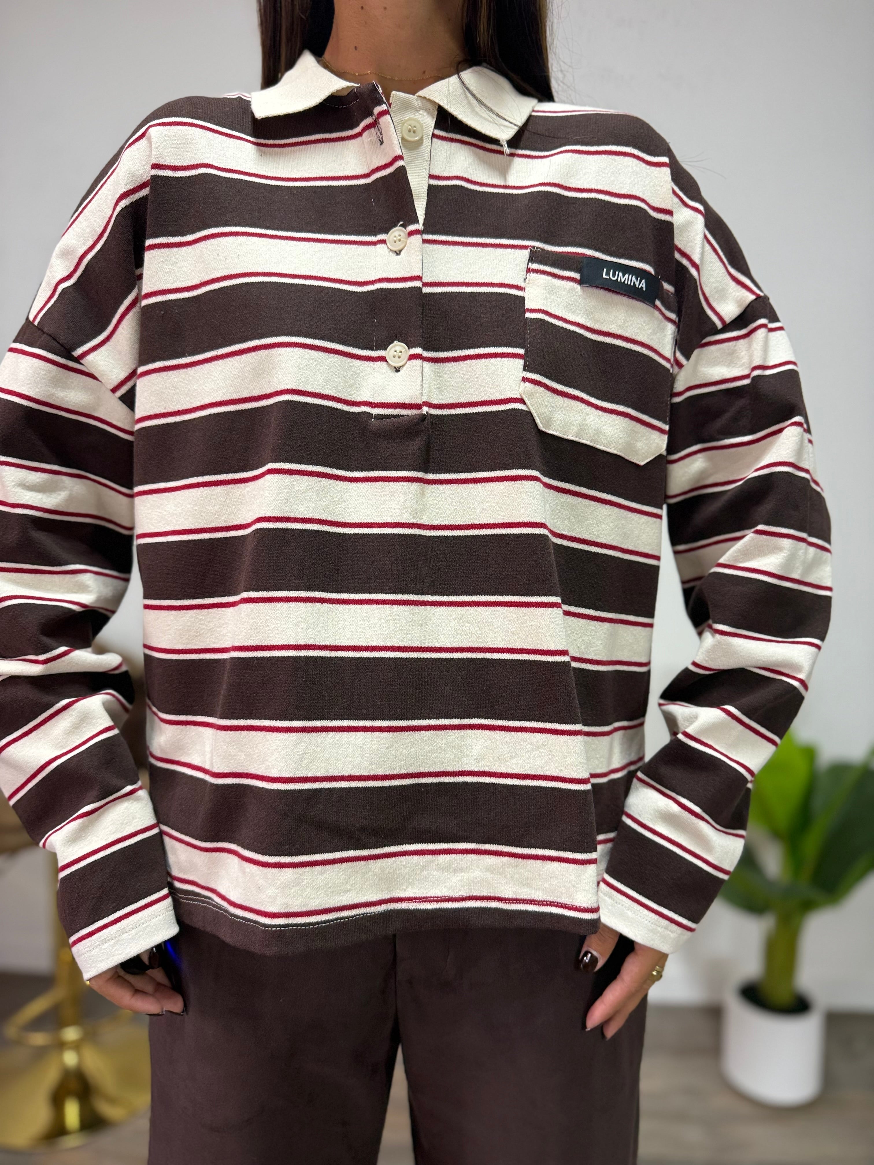 Polo Tommy LUMINA Marrone