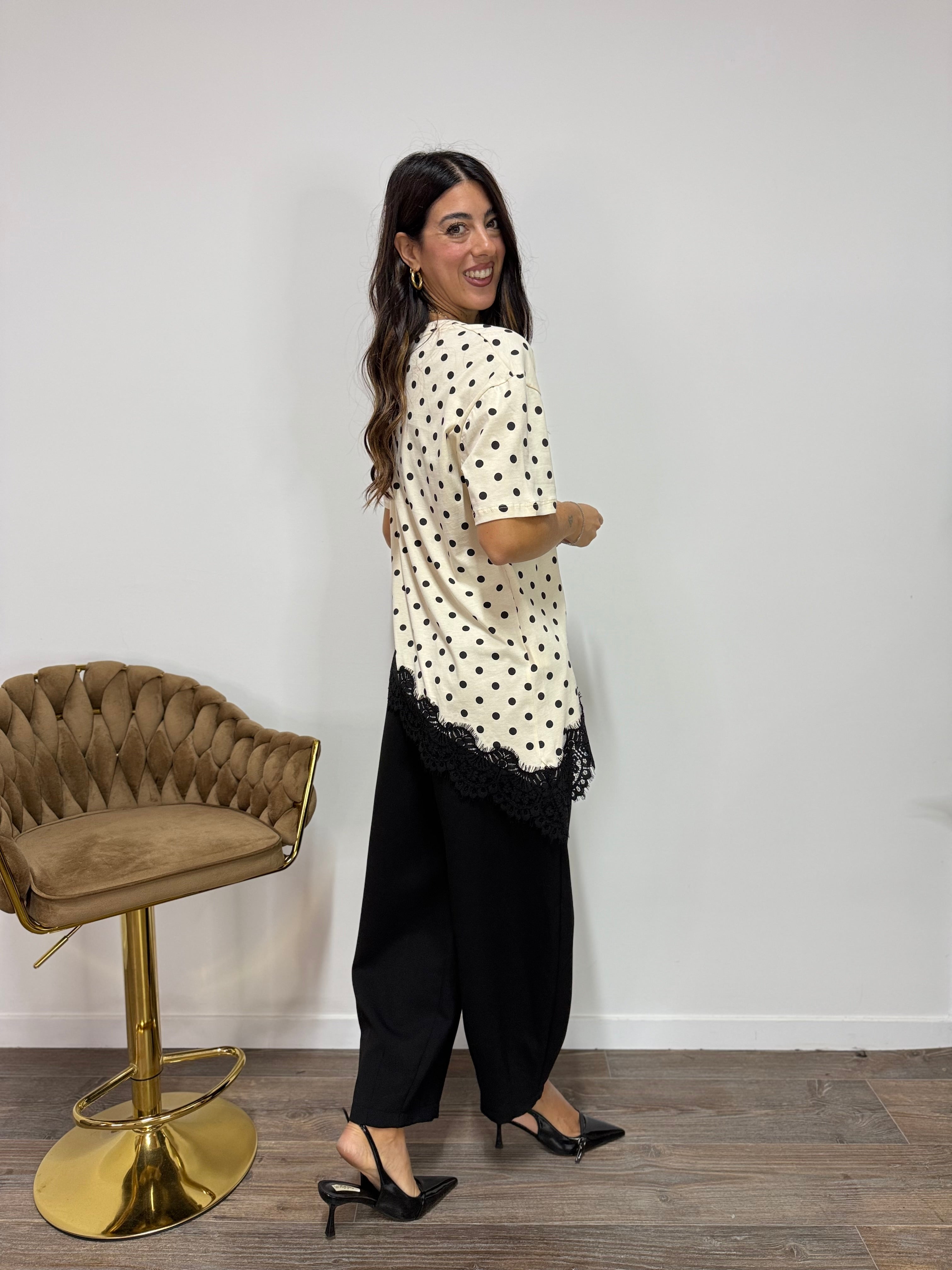 T-Shirt Lingerie Pois LUMINA Beige