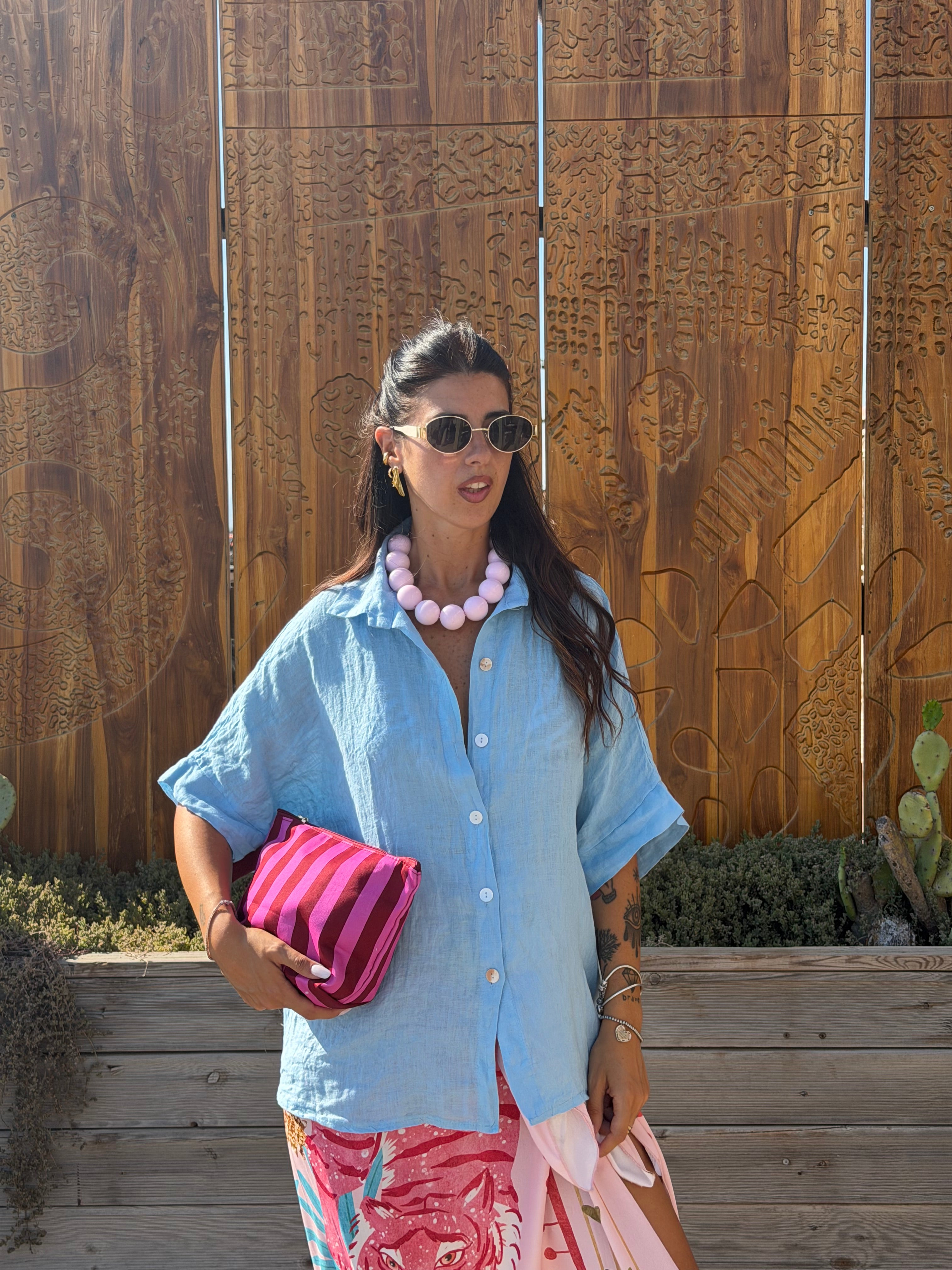 Camicia Puro Lino Azzurra