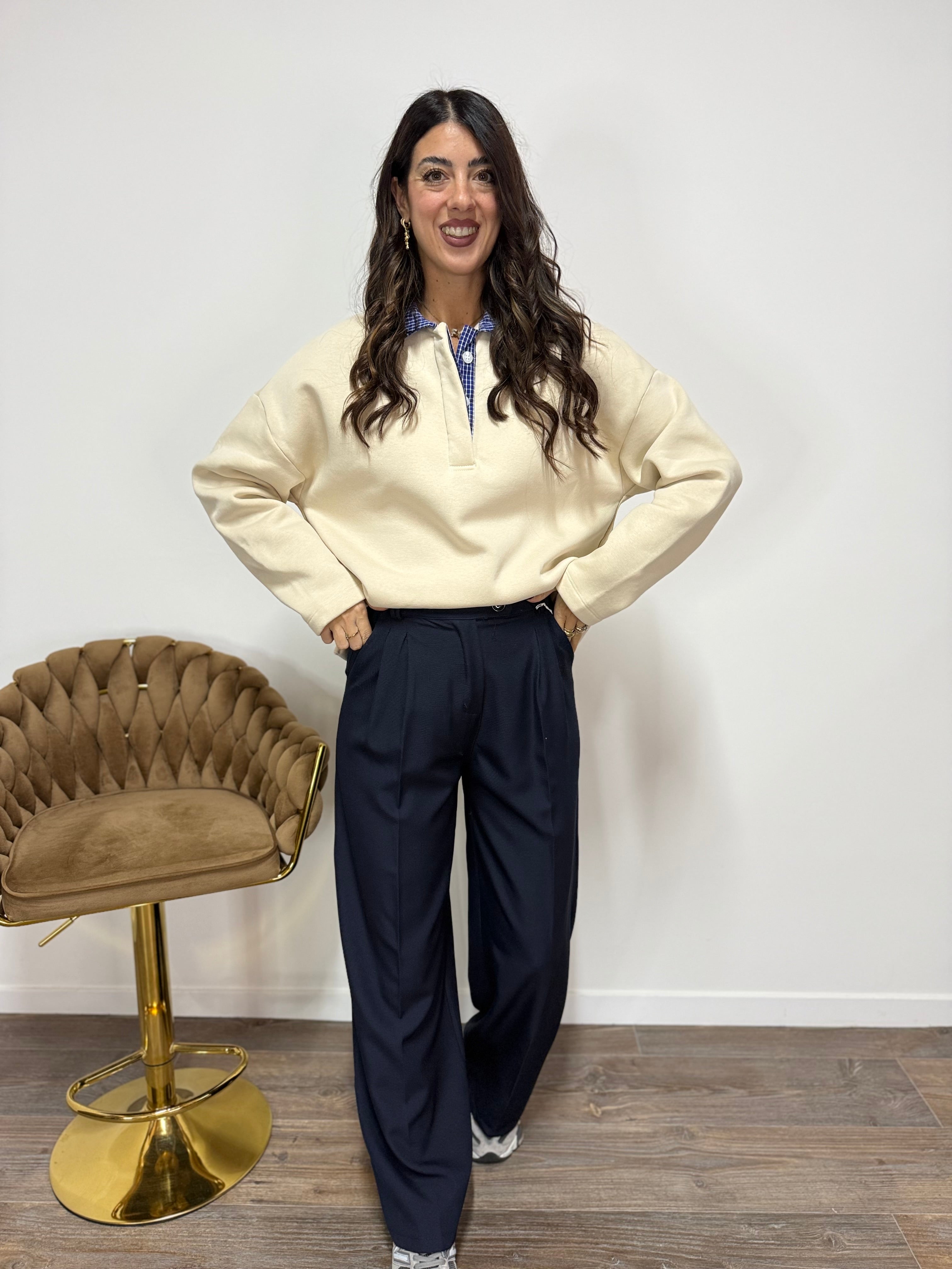 Felpa Camicia LUMINA Panna