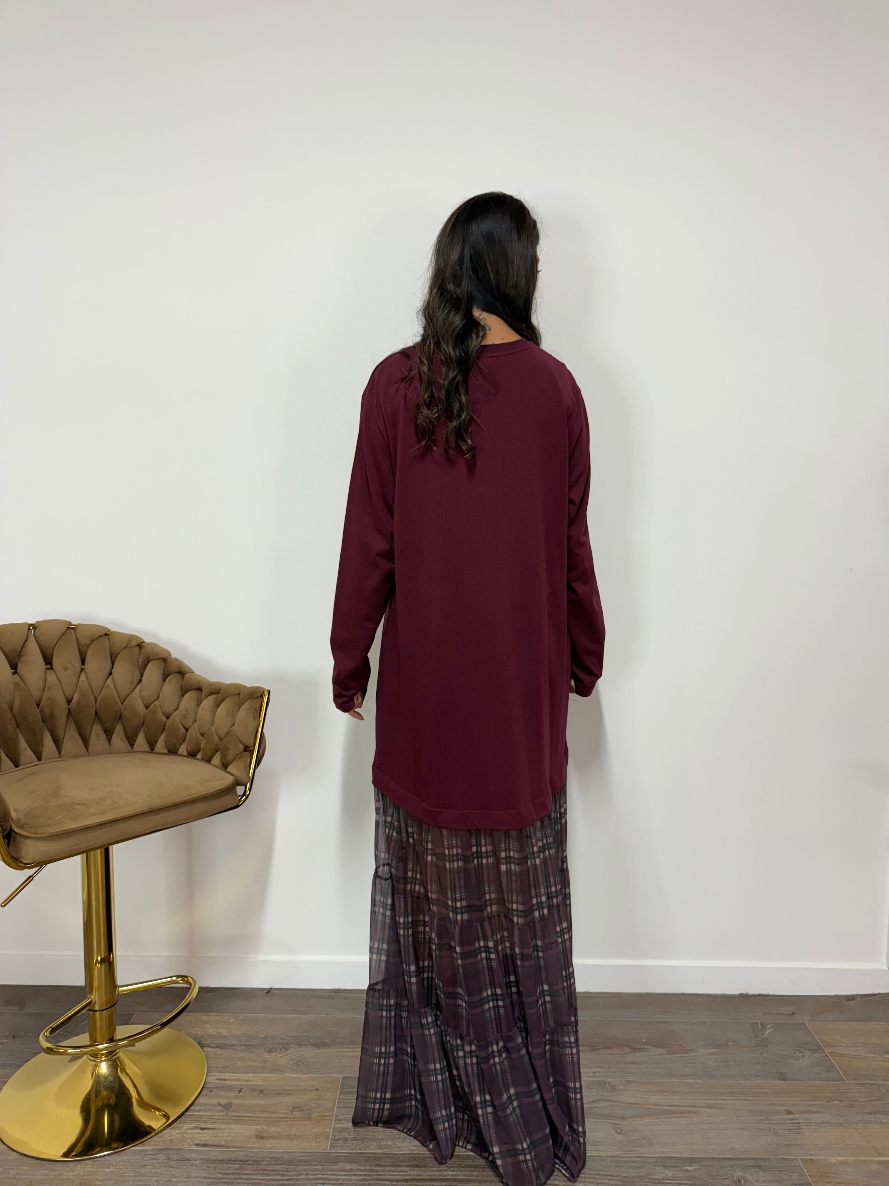 Abito Kilt LUMINA Bordeaux