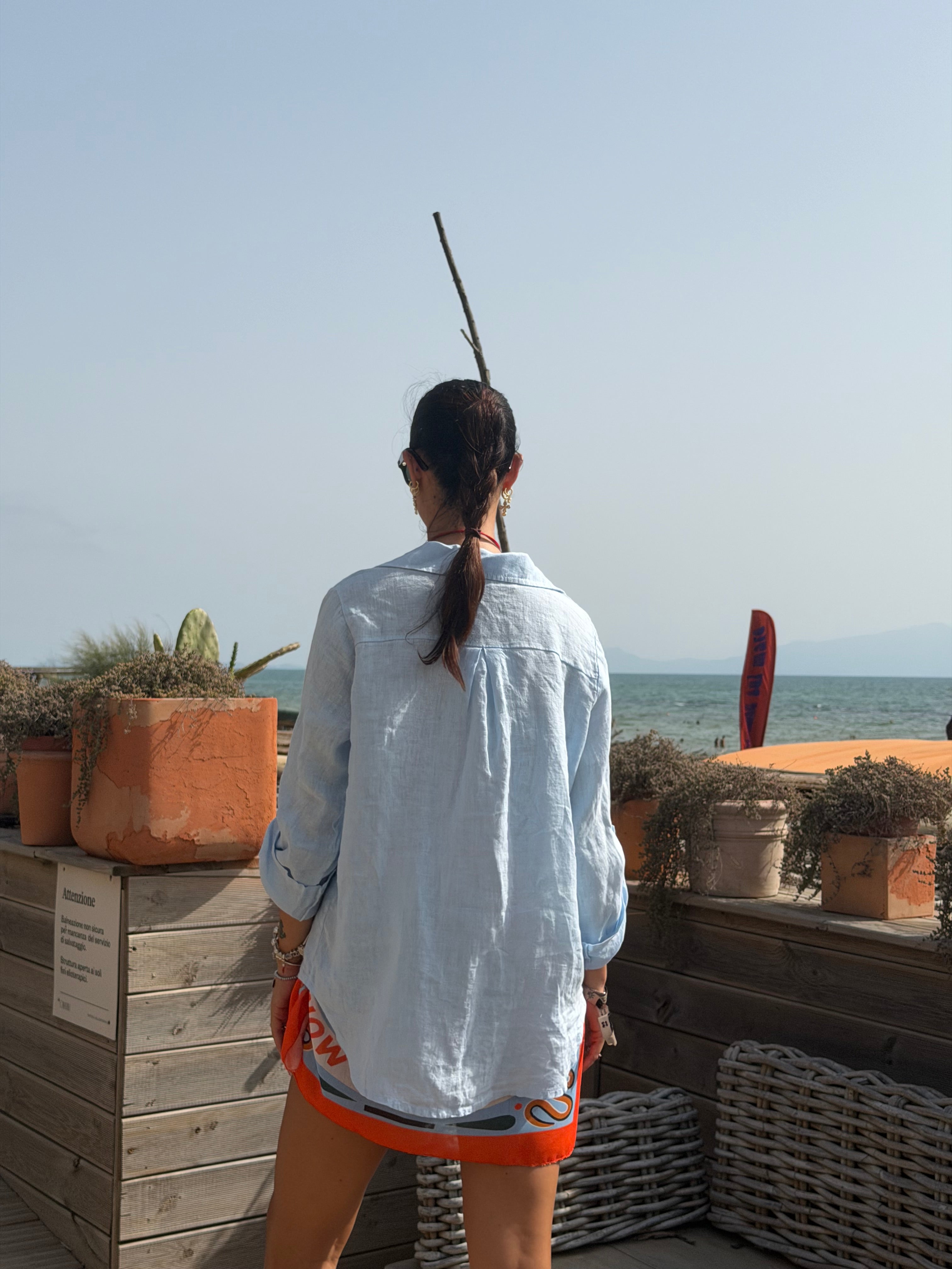 Maxi Camicia Pure Line Azzurra