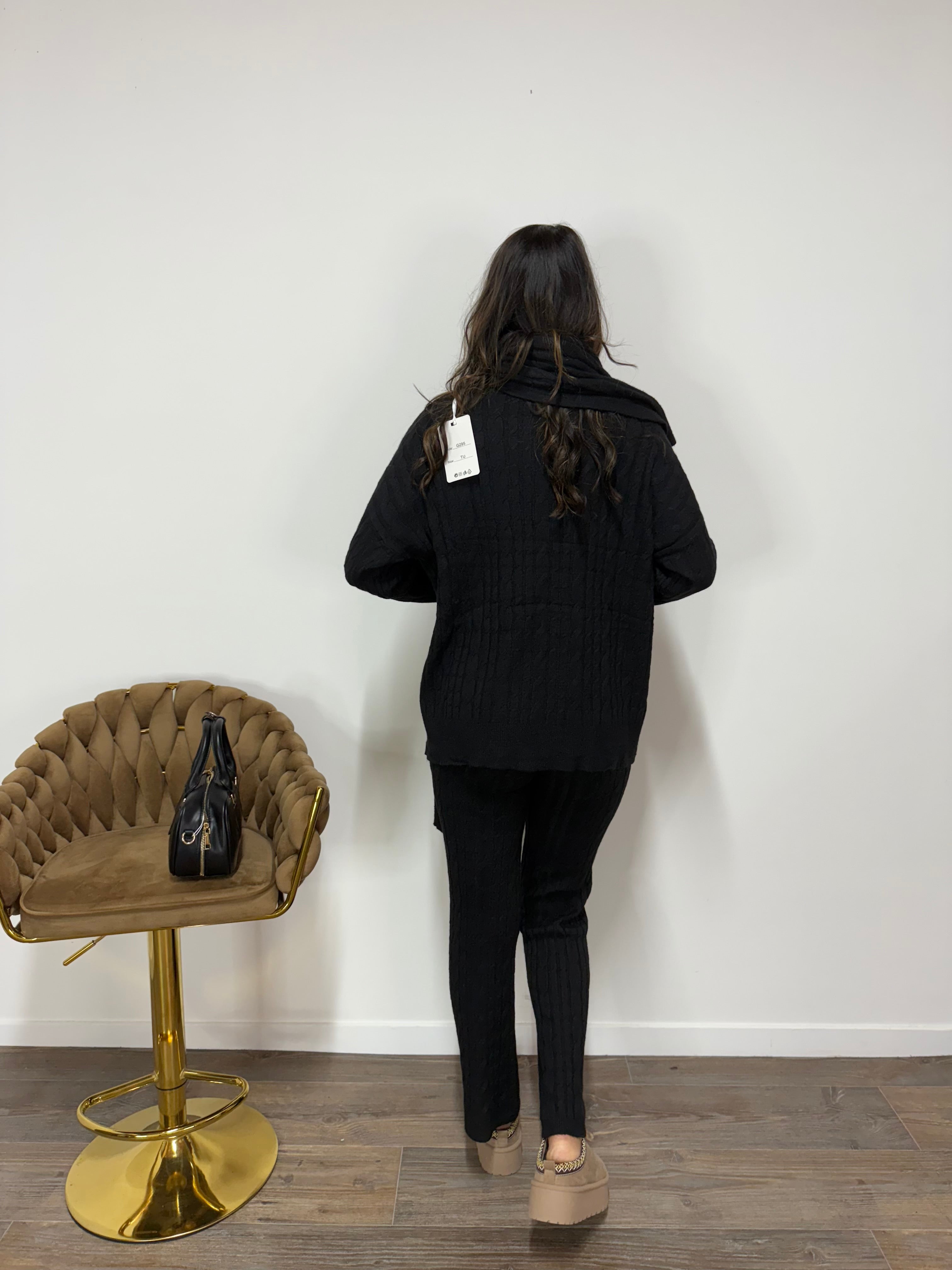 Coordinato Treccia Nero