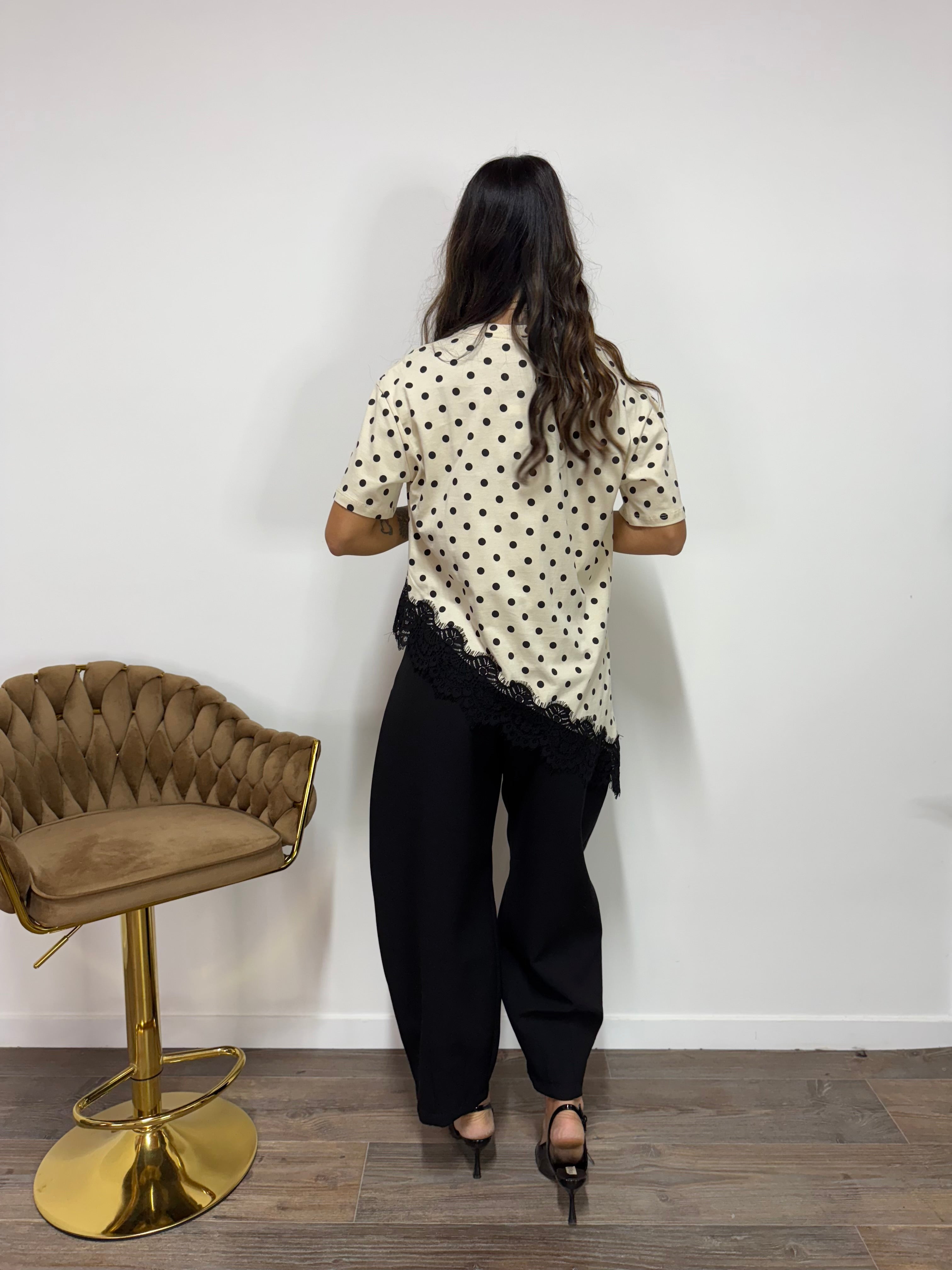 T-Shirt Lingerie Pois LUMINA Beige