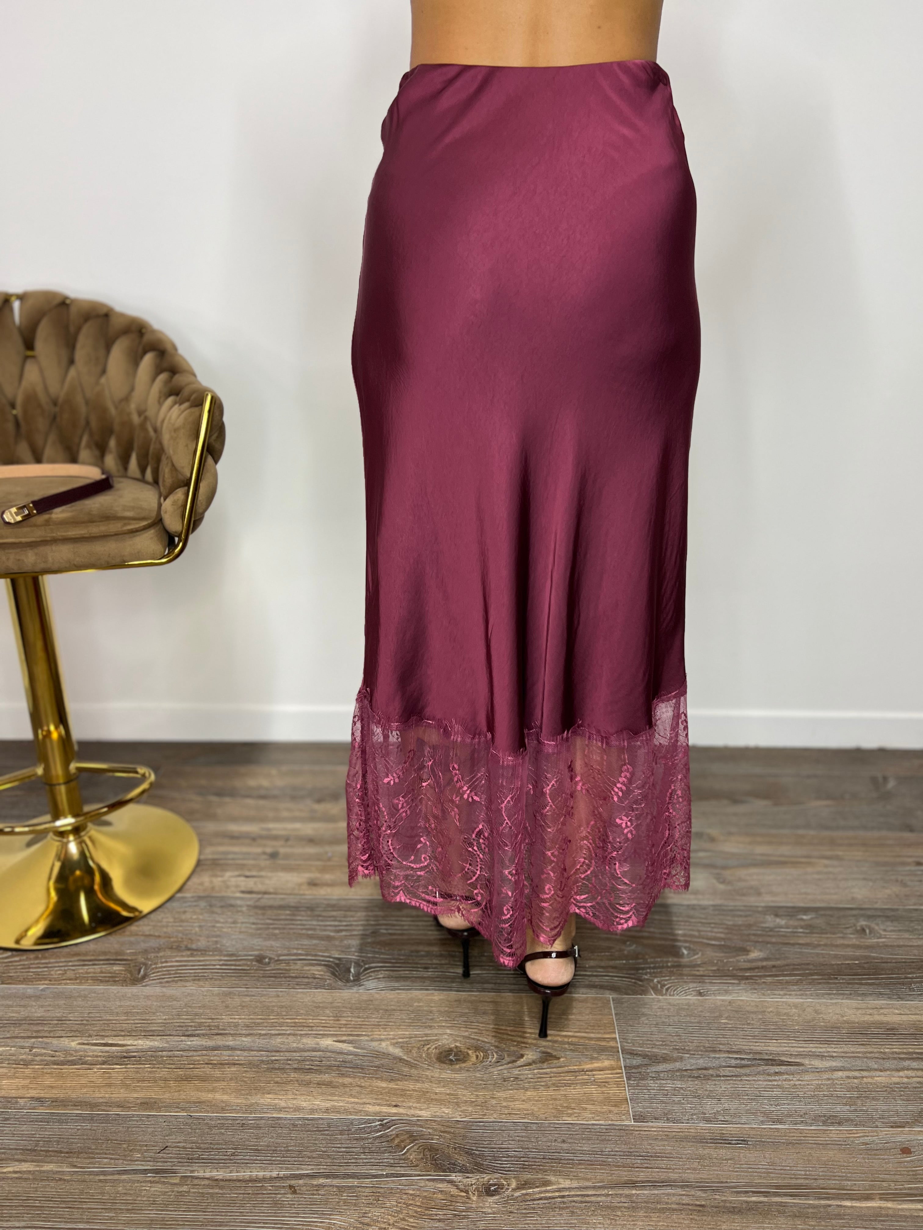 Longuette Pizzo di Riflesso Bordeaux