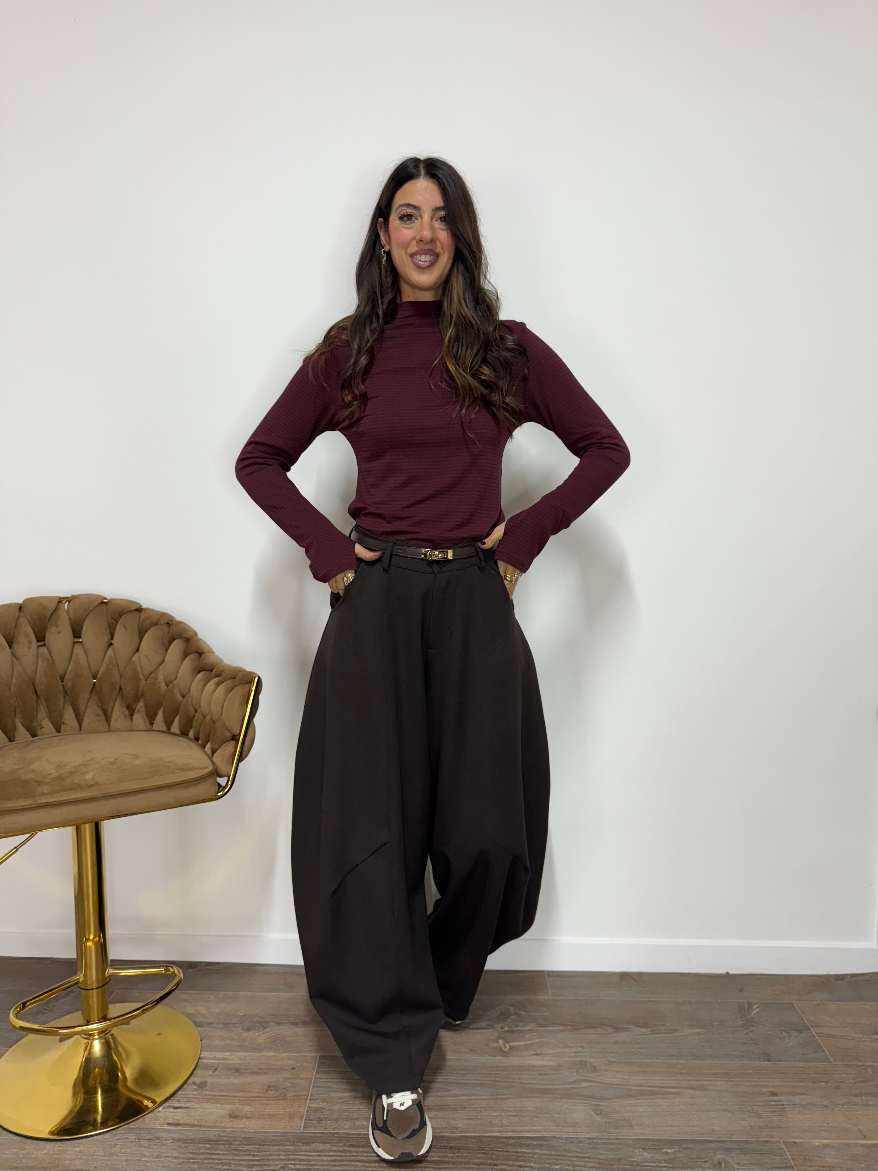 Maglia Ayla Bordeaux/Marrone