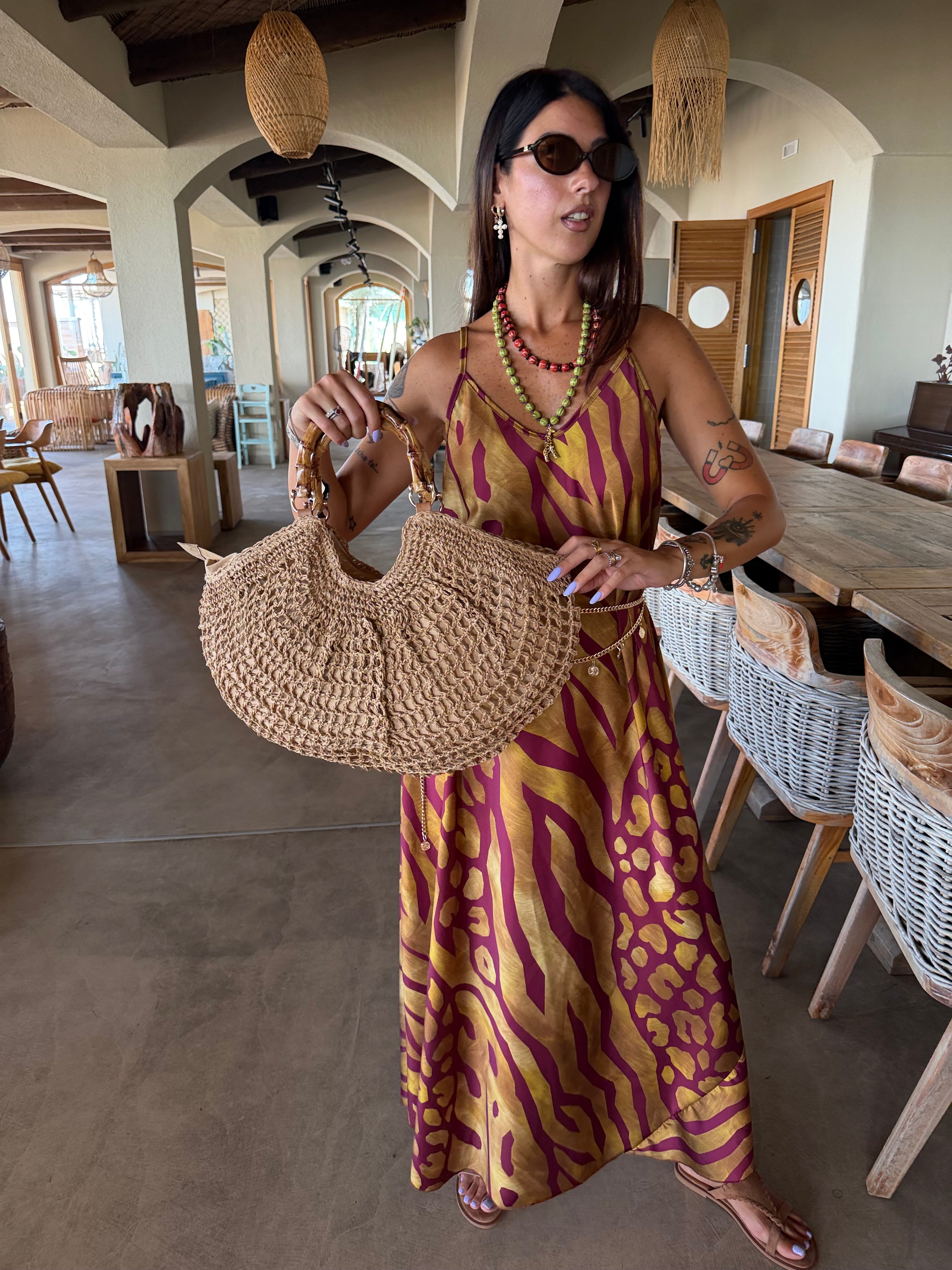 Borsa Bambù Khaki