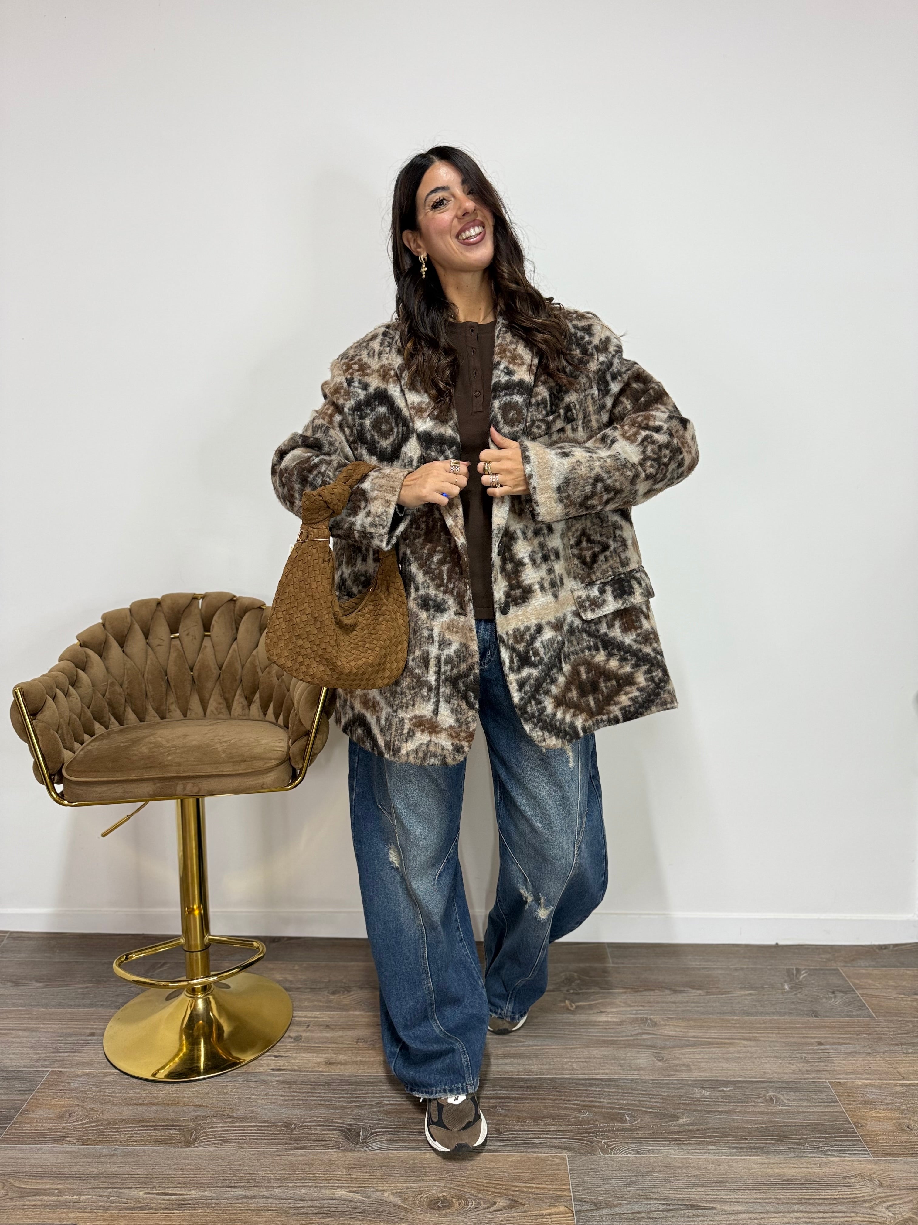 Blazer Wool Abstracted LUMINA Fango