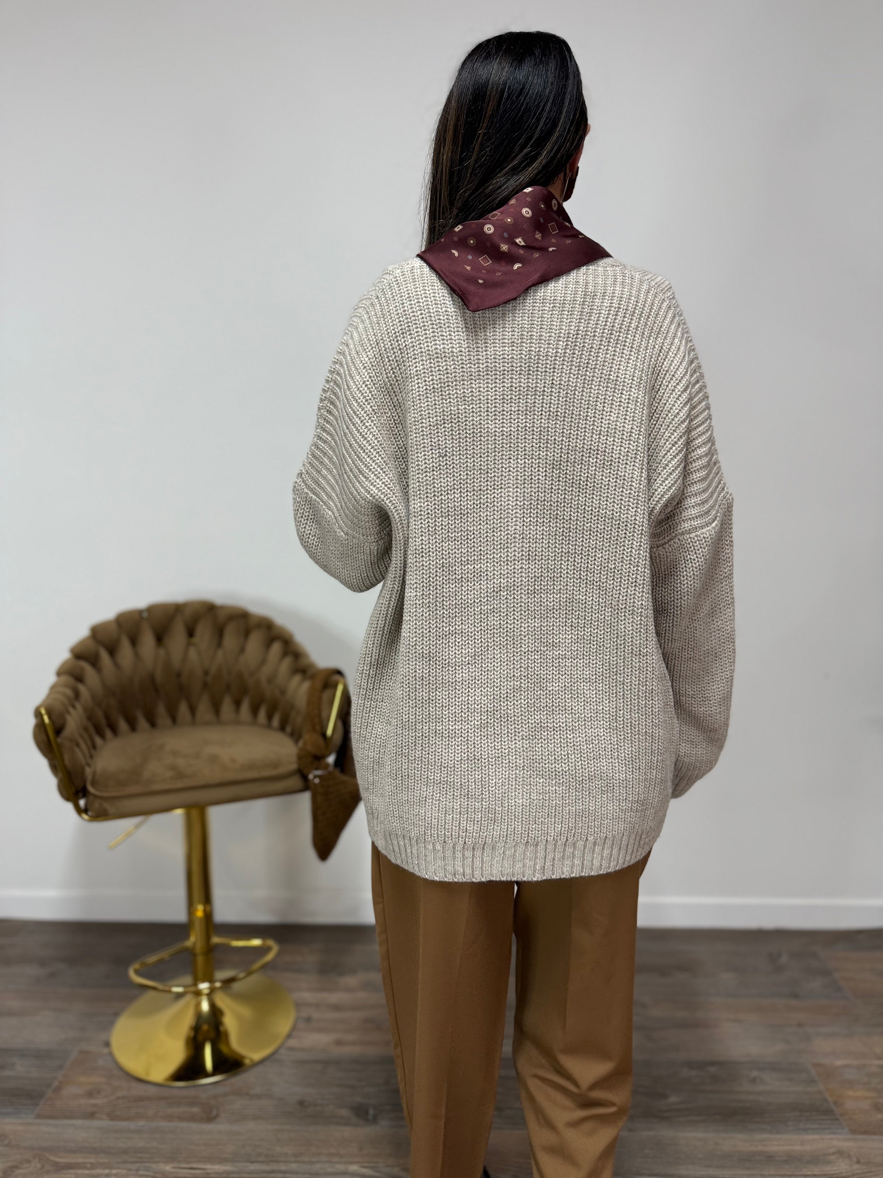 Cardigan Foulard LUMINA Fango