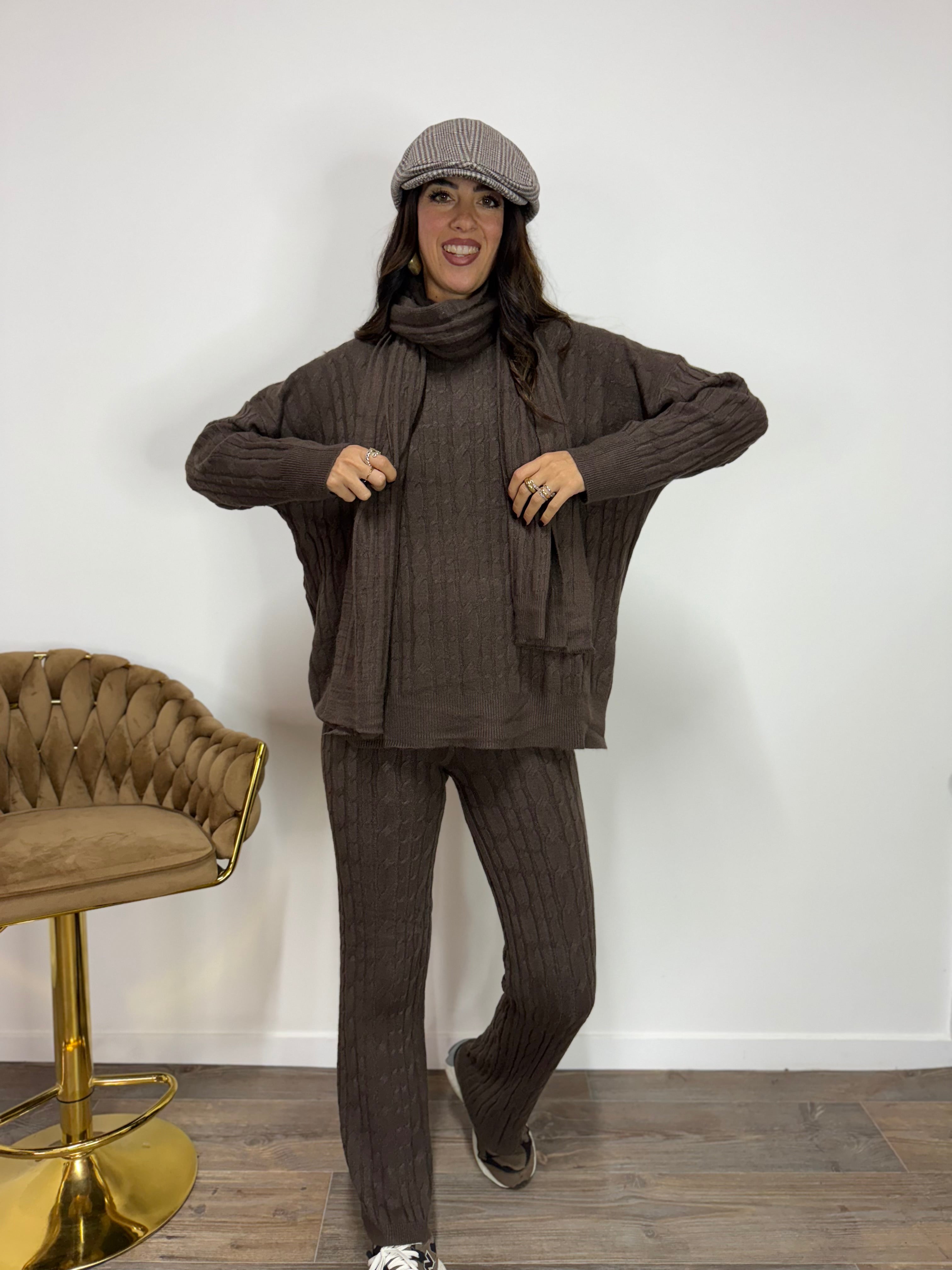 Coordinato Treccia Marrone