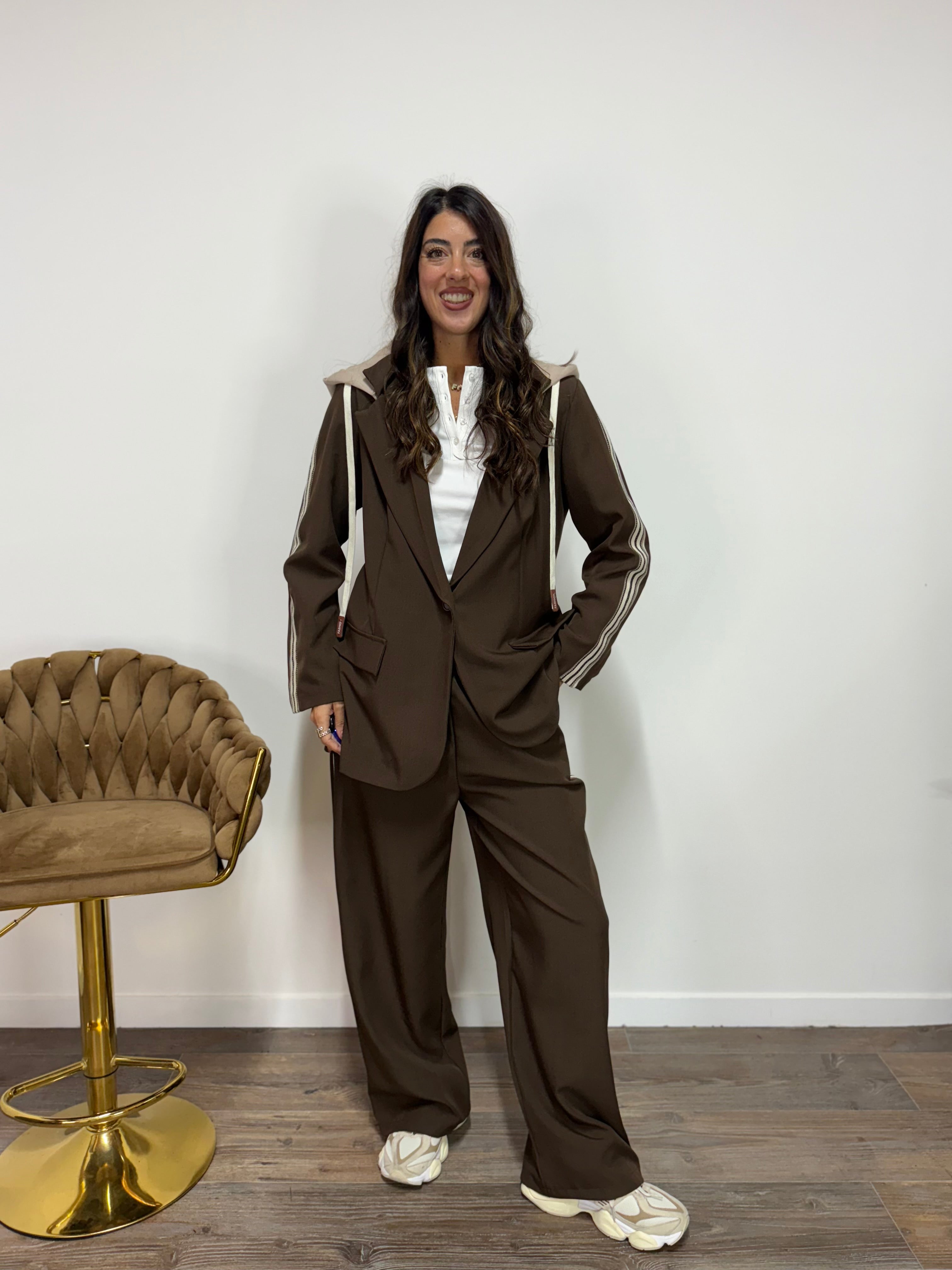 Tailleur New Jersey Marrone