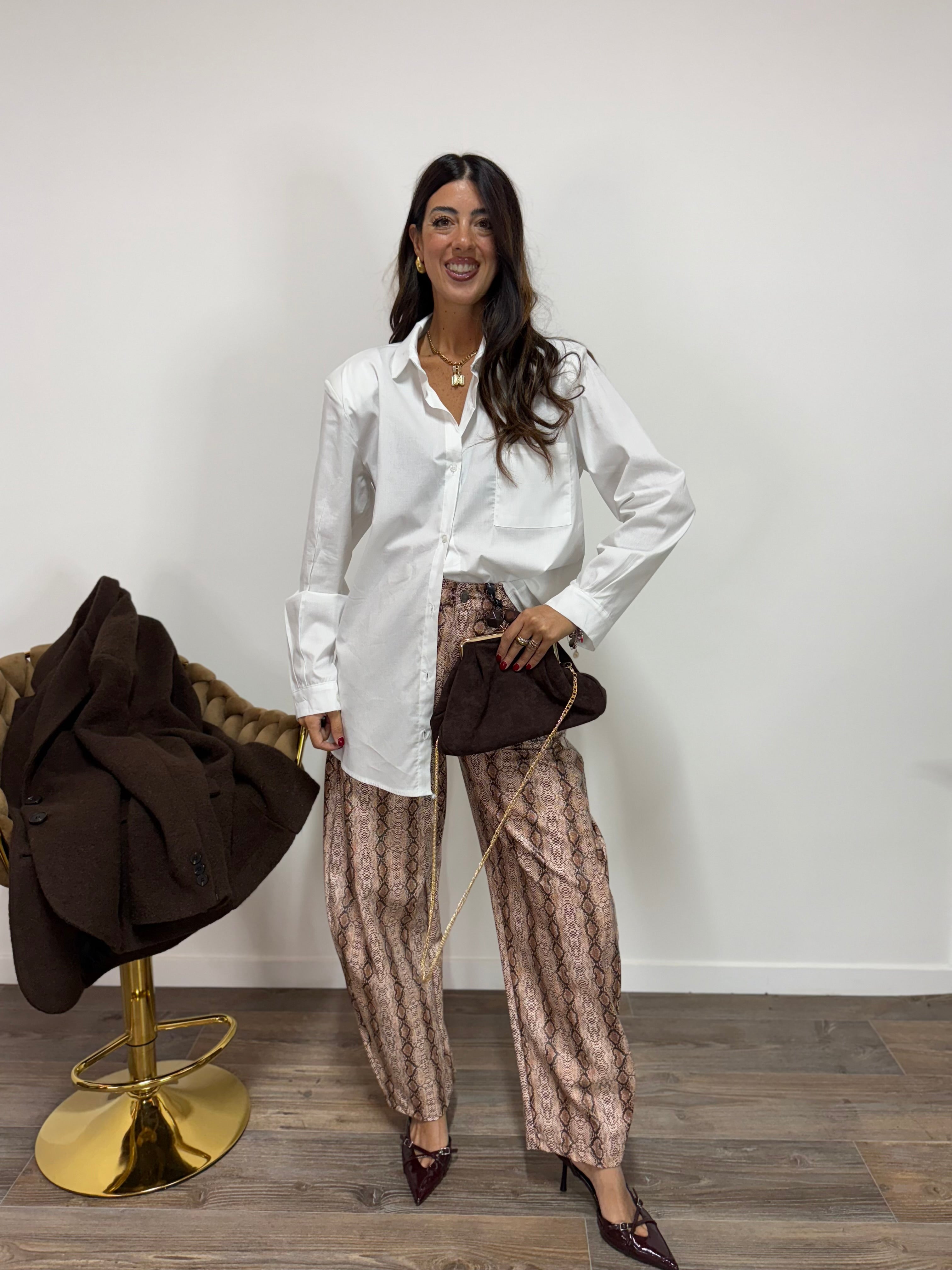 Maxi Camicia Spalline Bianca