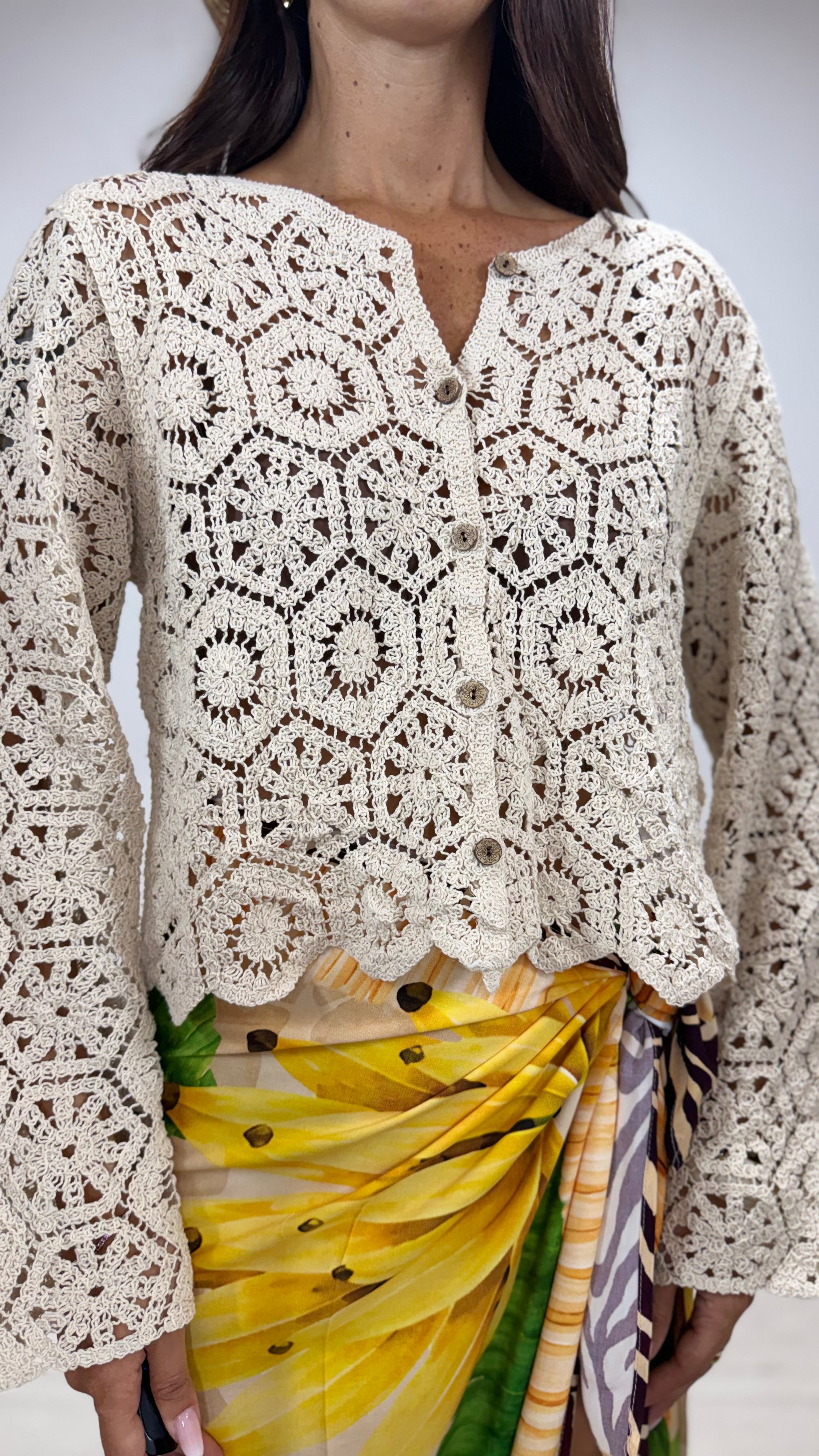 Cardigan Macramè Antigua
