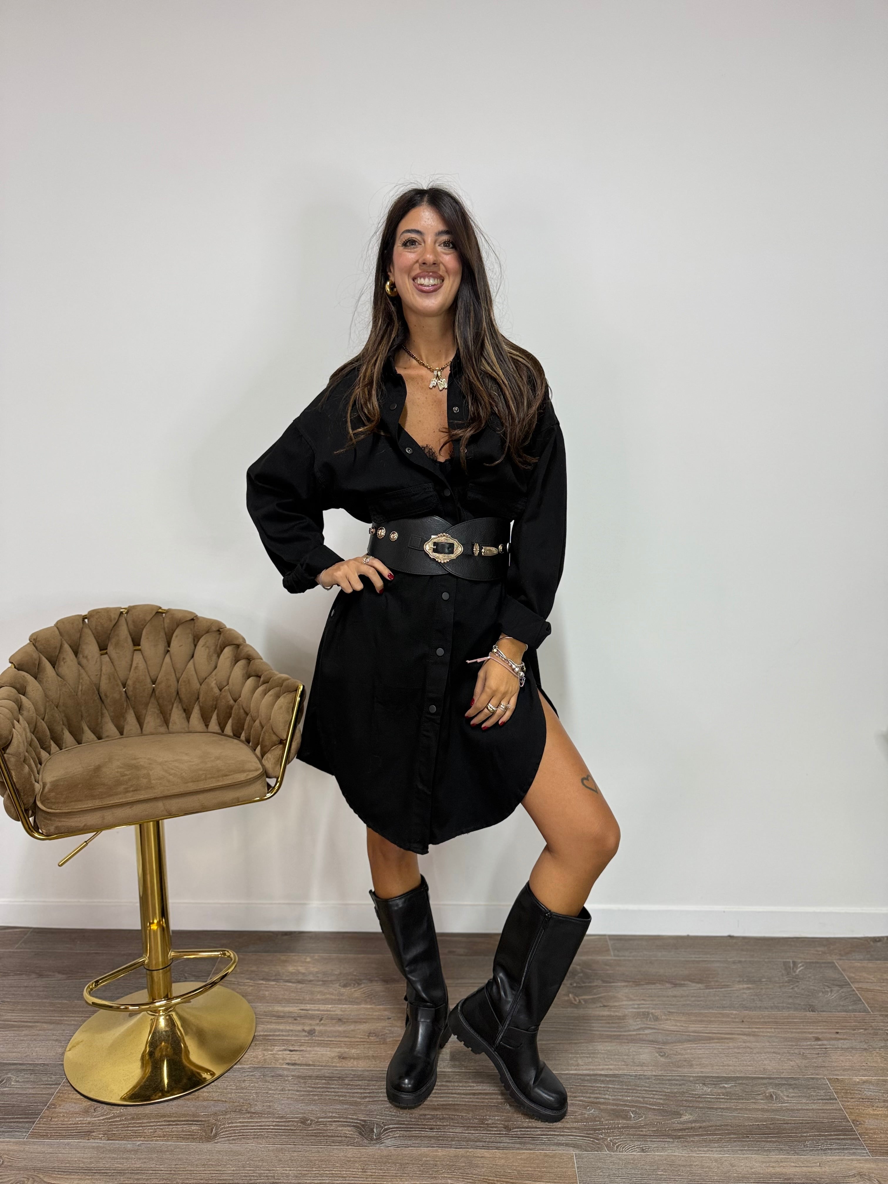 Abito Maxi Denim Black