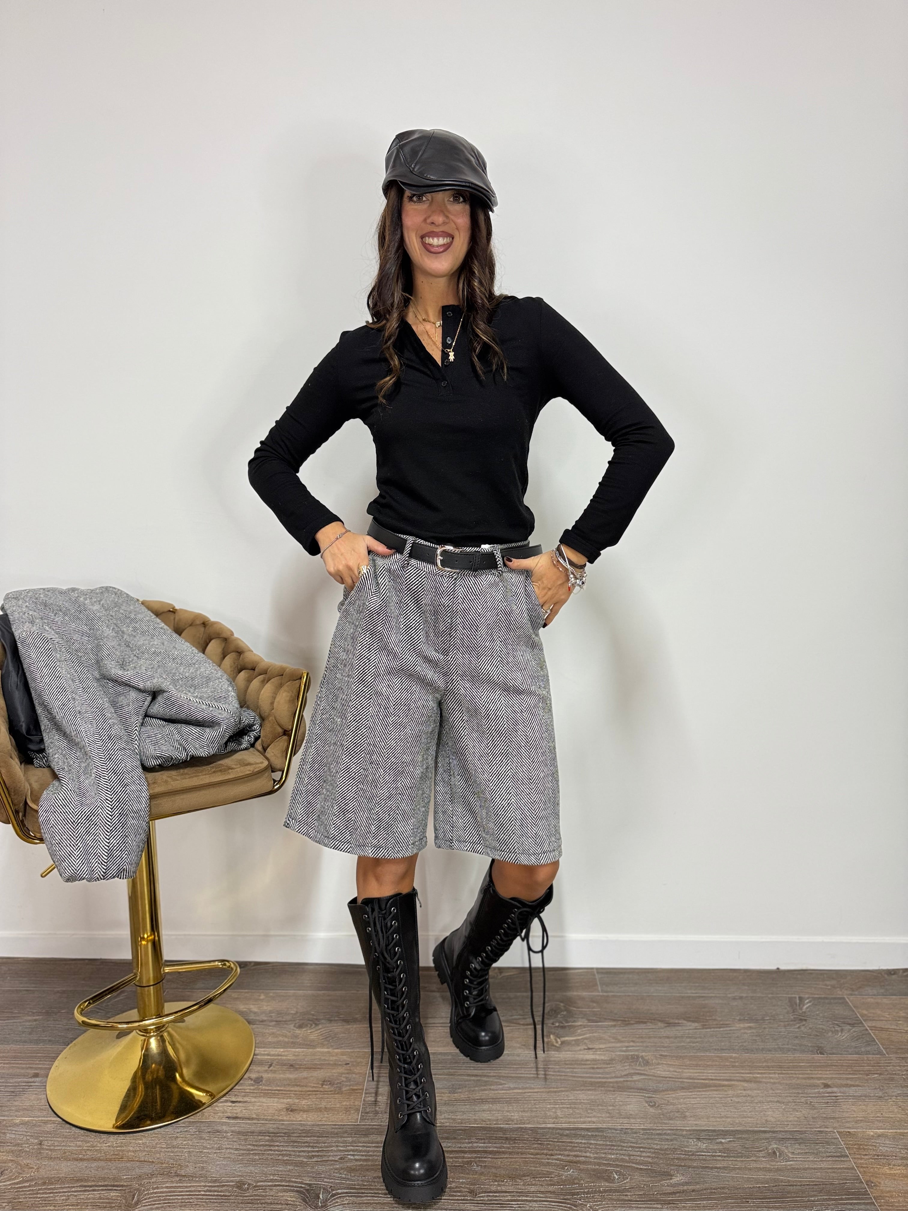 Maglia Bottoncini LUMINA Nera