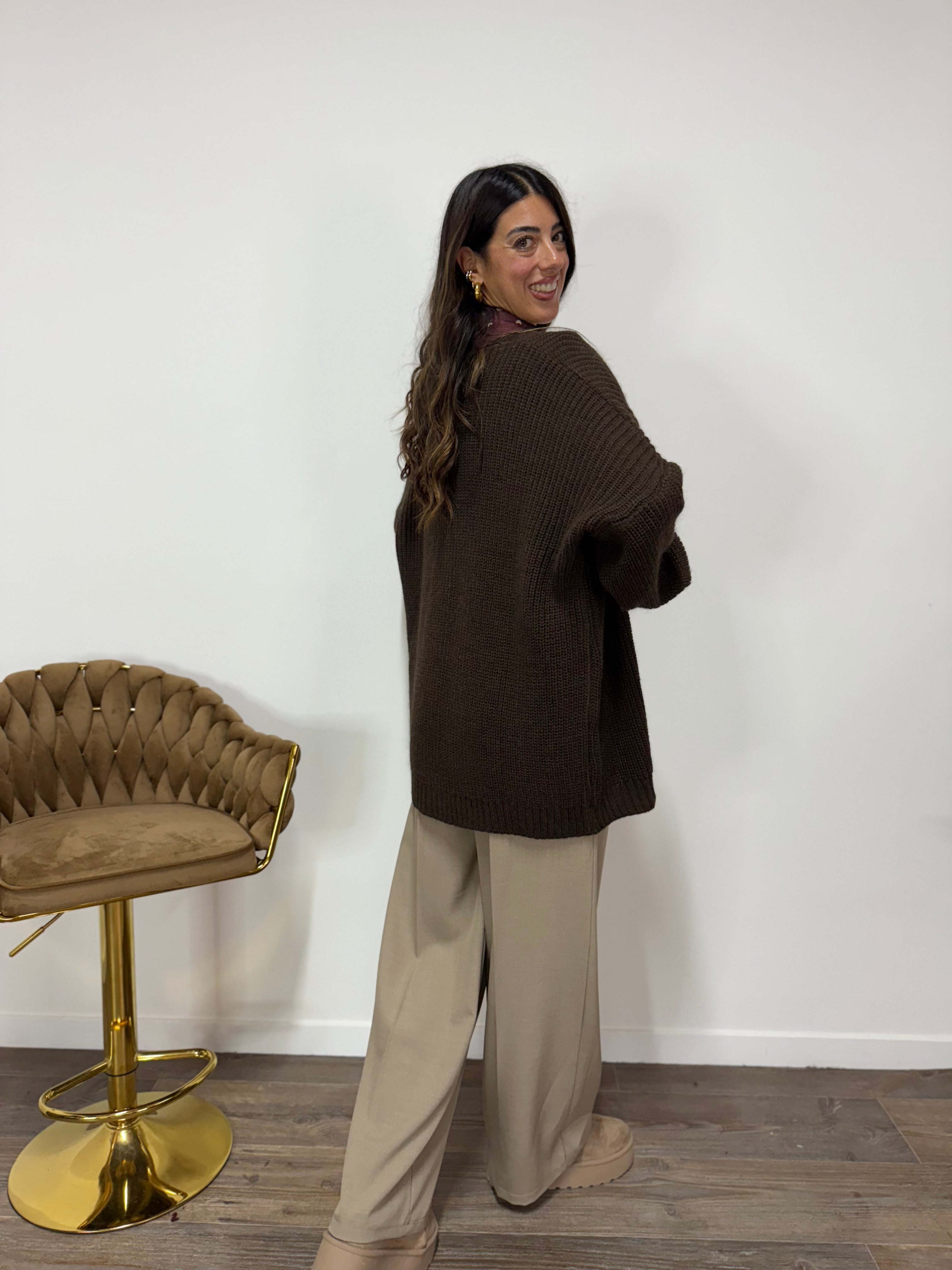 Cardigan Foulard LUMINA Marrone