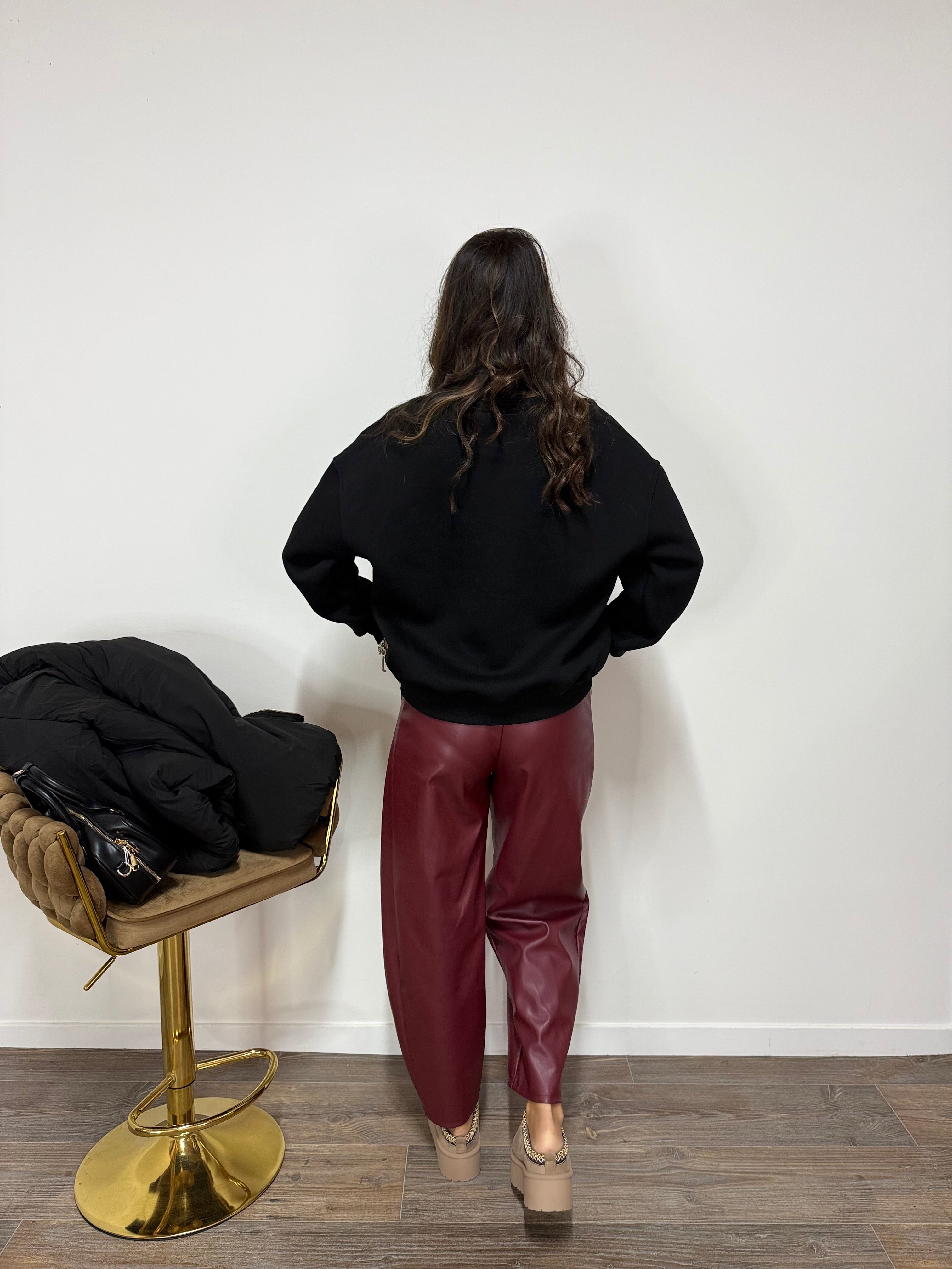 Pantalone Leather Bordeaux