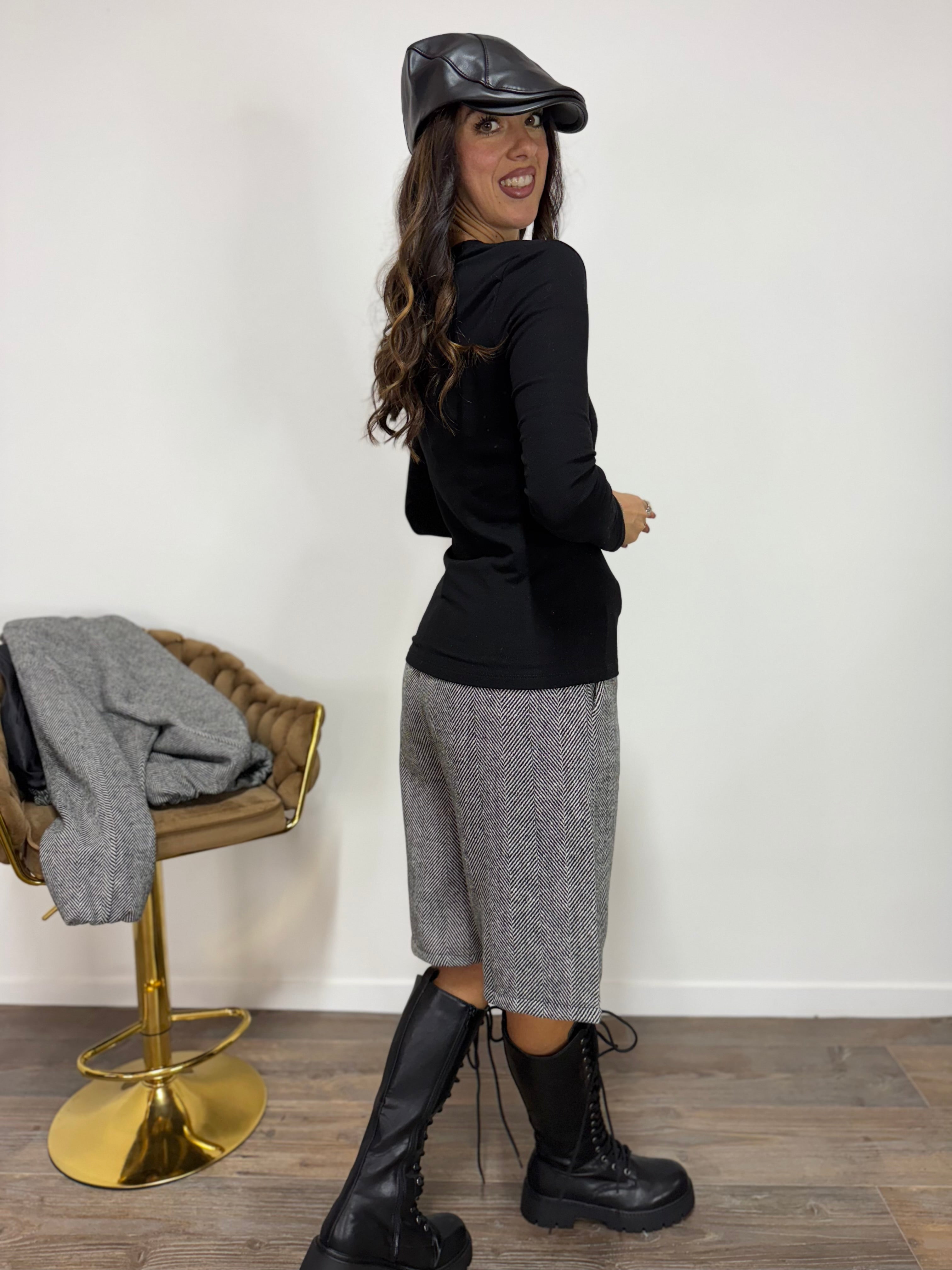 Maglia Bottoncini LUMINA Nera