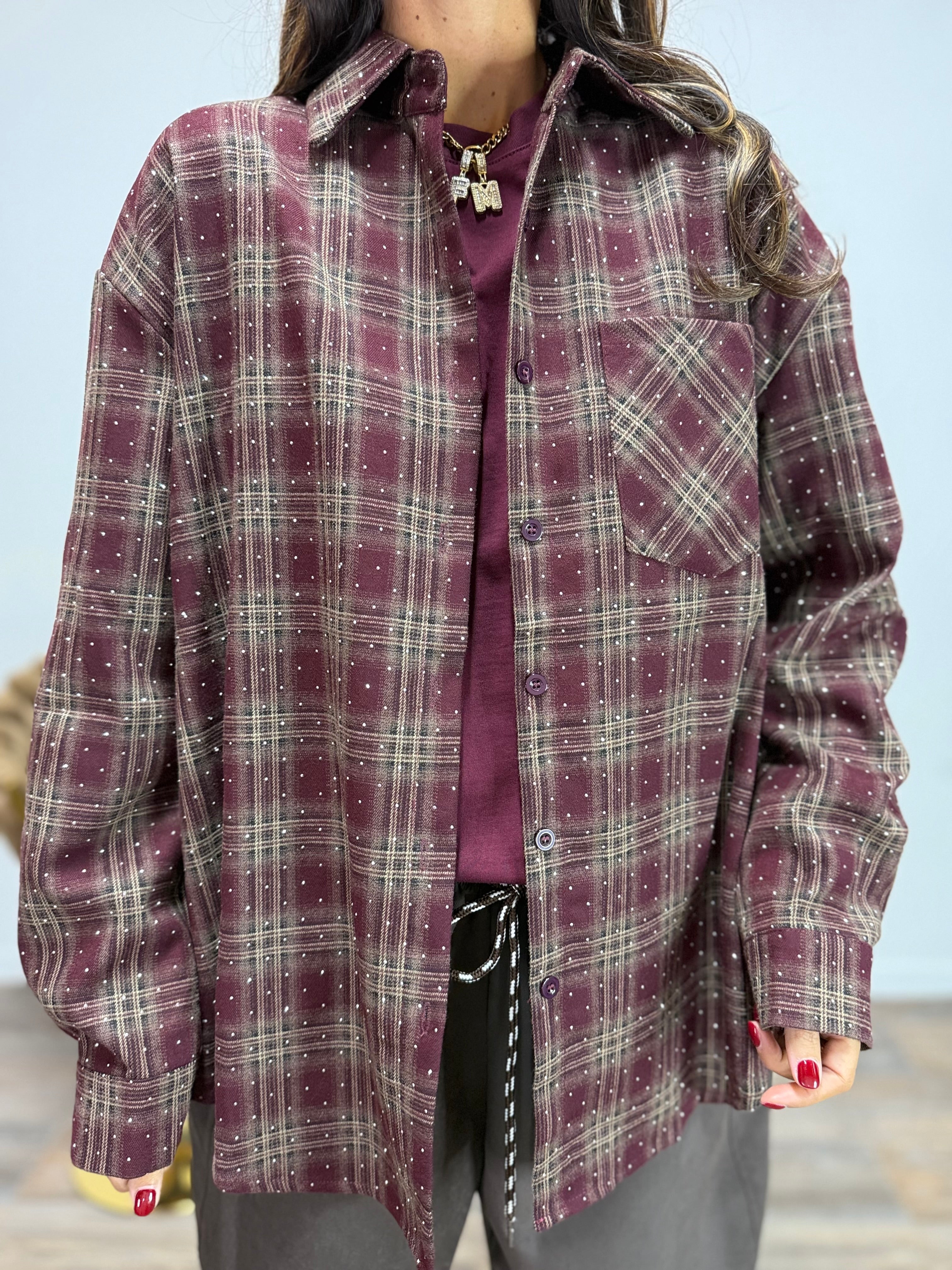 Camicia Tempesta Stellata Bordeaux