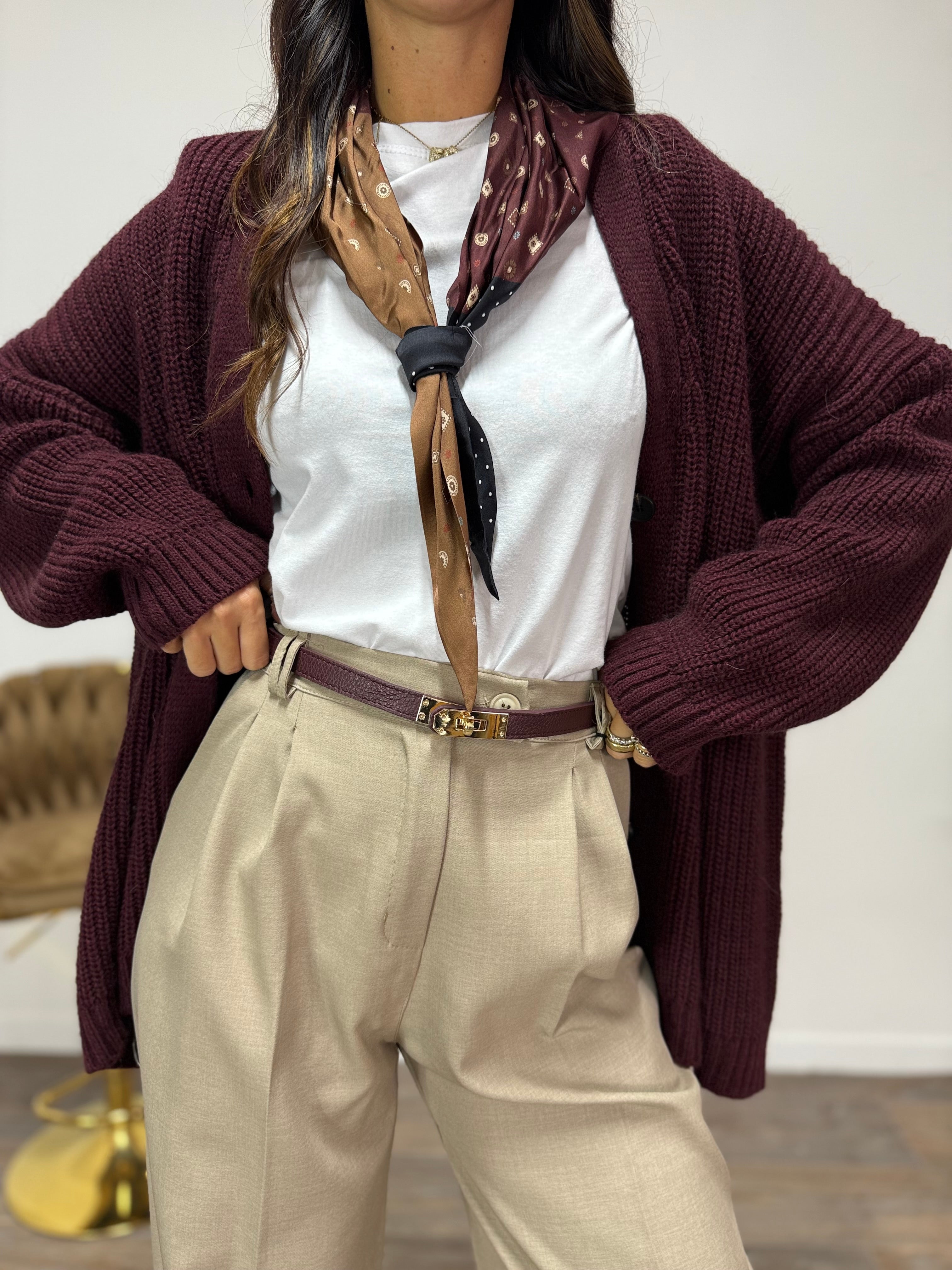 Cardigan Foulard LUMINA Prugna