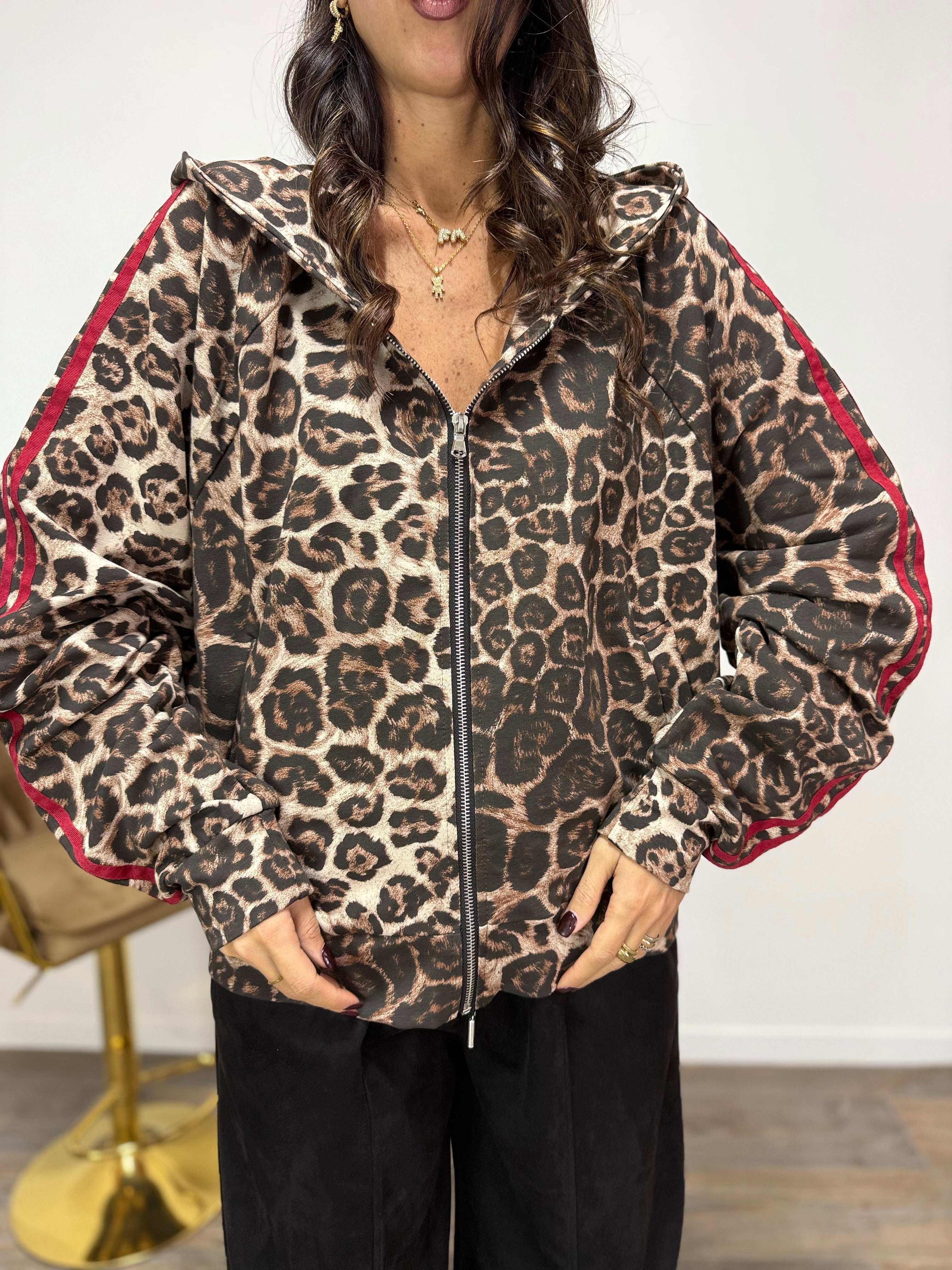 Cardigan Red Leopard LUMINA