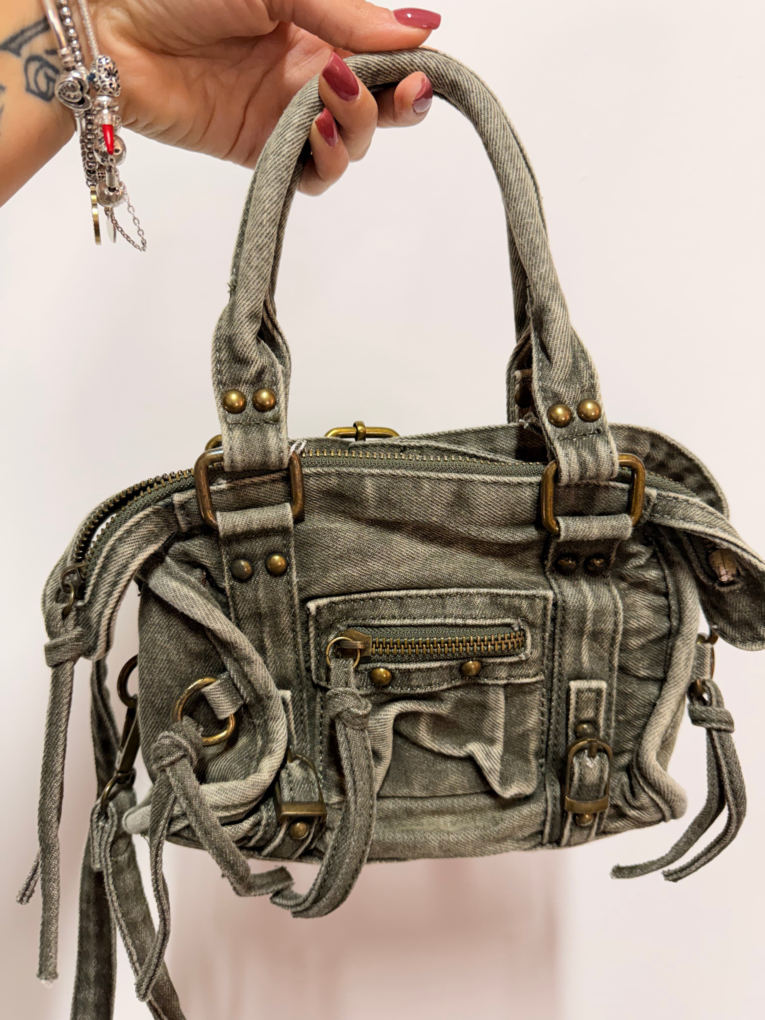 Mini Borsa Bale Denim Green