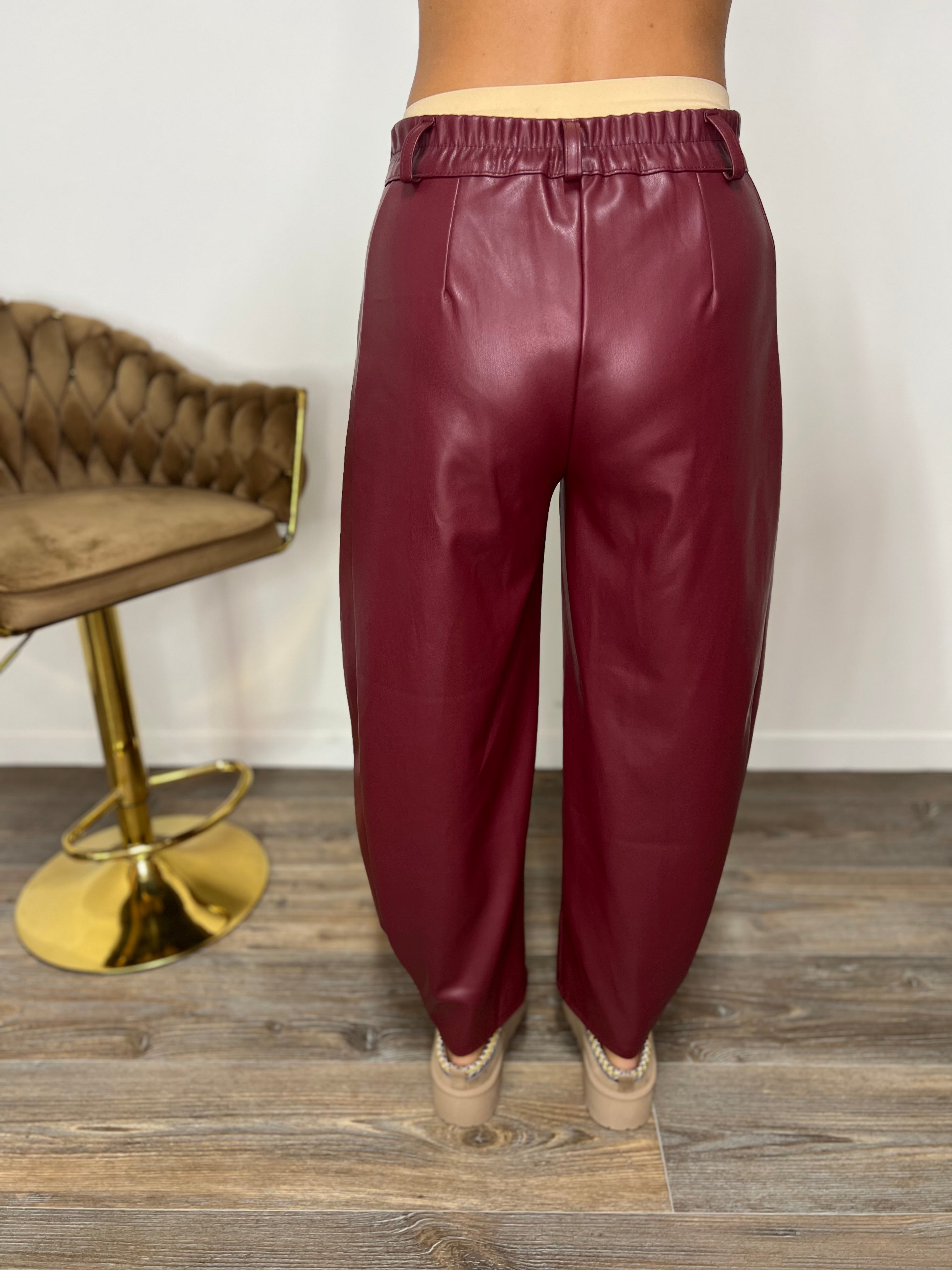 Pantalone Leather Bordeaux