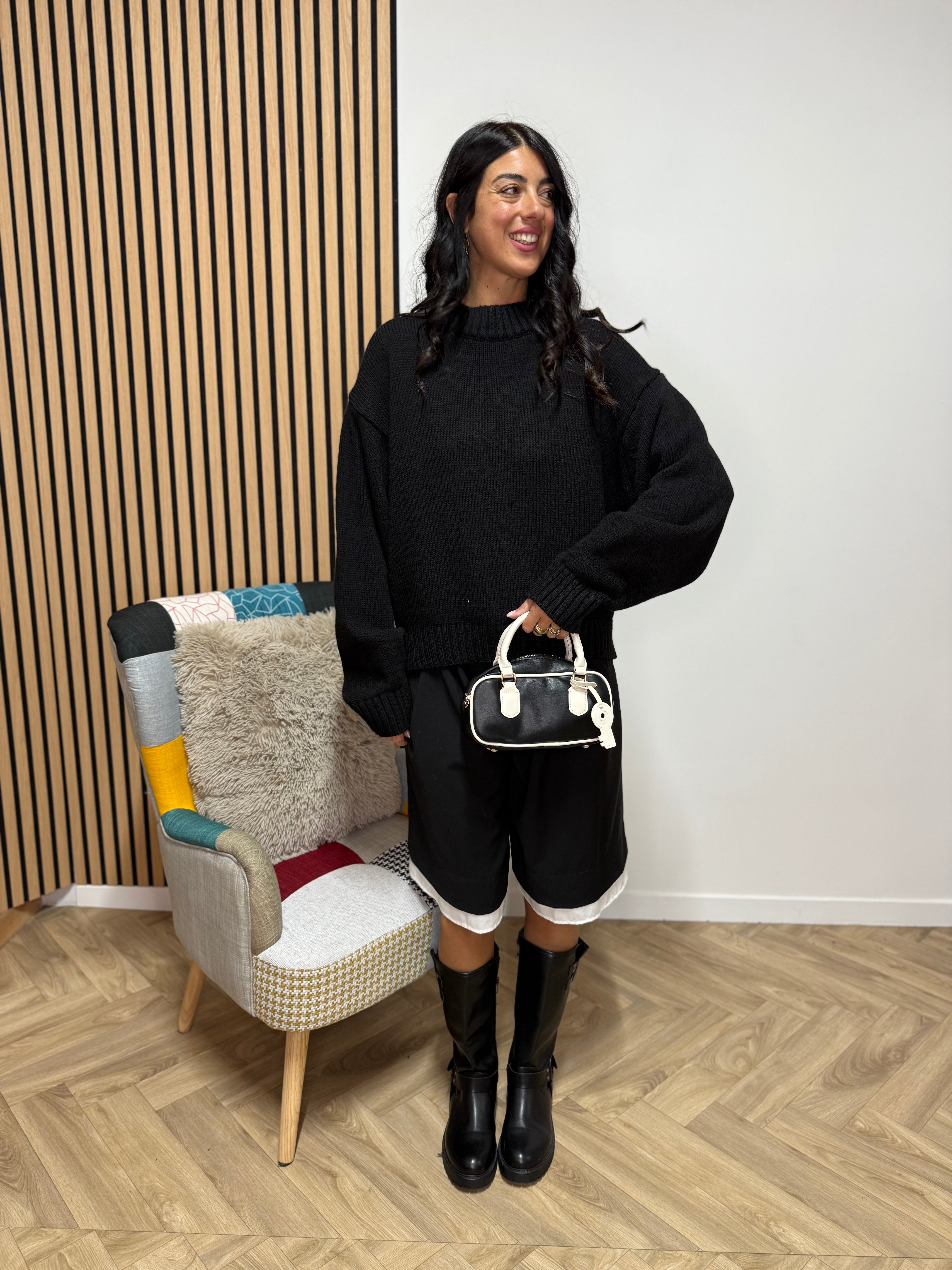 Borsa Mini Miù Nera&Panna