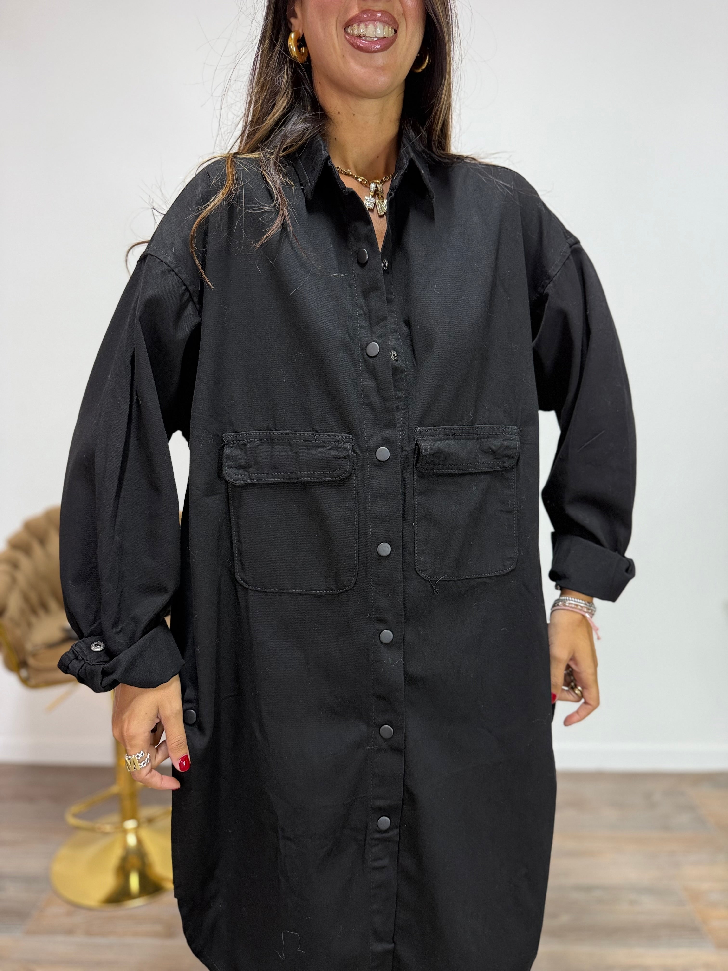 Abito Maxi Denim Black