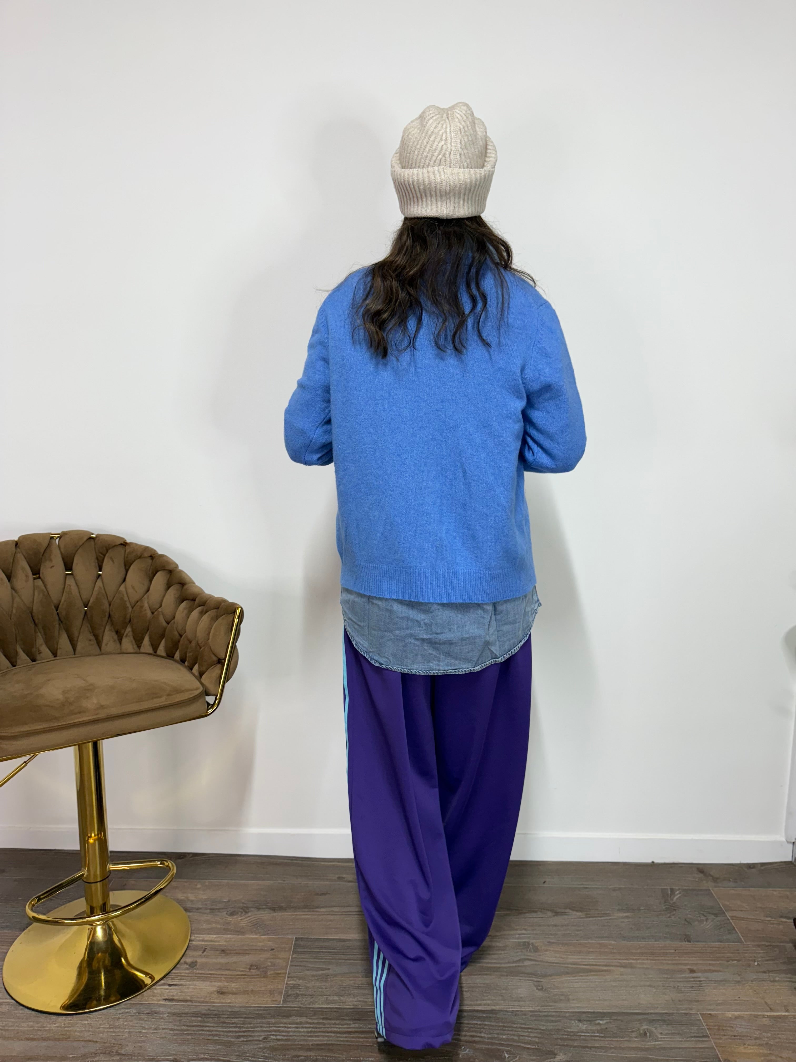 Cardigan CuoreStrass Azzurro