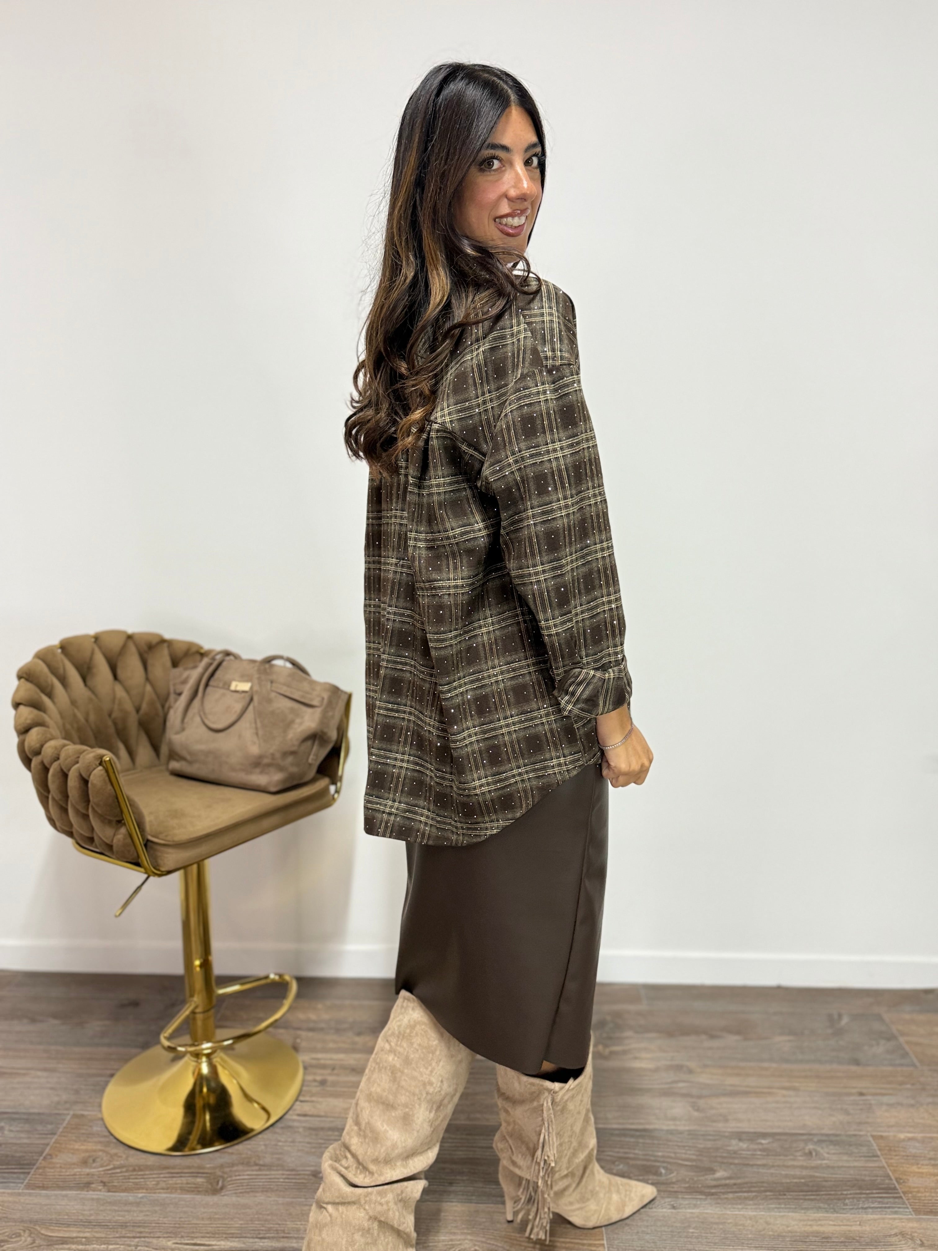 Camicia Tempesta Stellata Brown